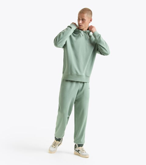 Unbrushed cotton tracksuit (hoodie and trousers) - Men HOODIE ATHLETIC LOGO TRACKSUIT green  - null