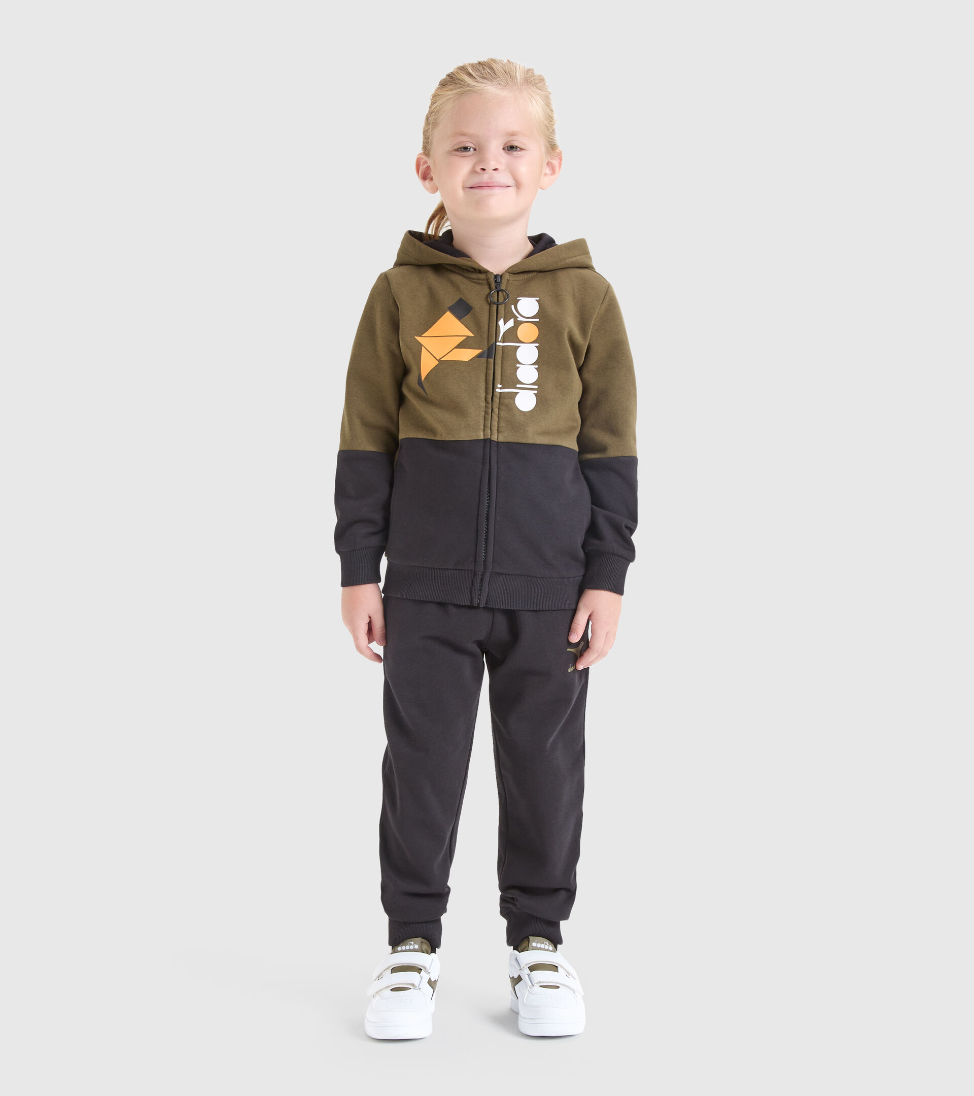 Trainingsanzug - Jungen JB.TRACKSUIT HD FZ TWISTER MILITAROLIV - Diadora