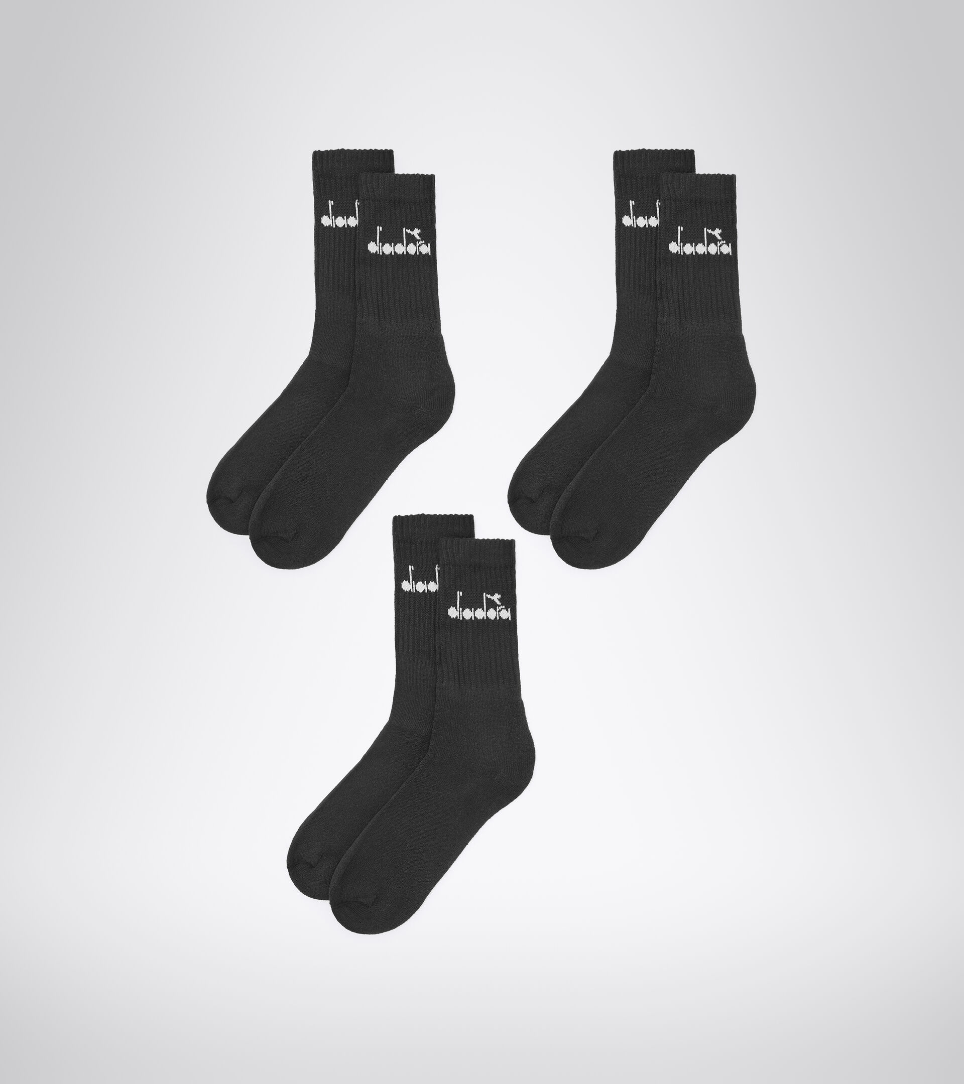 Pack calzini alla caviglia - Unisex  U.MID SOCKS 3-PCS PACK NERO - Diadora