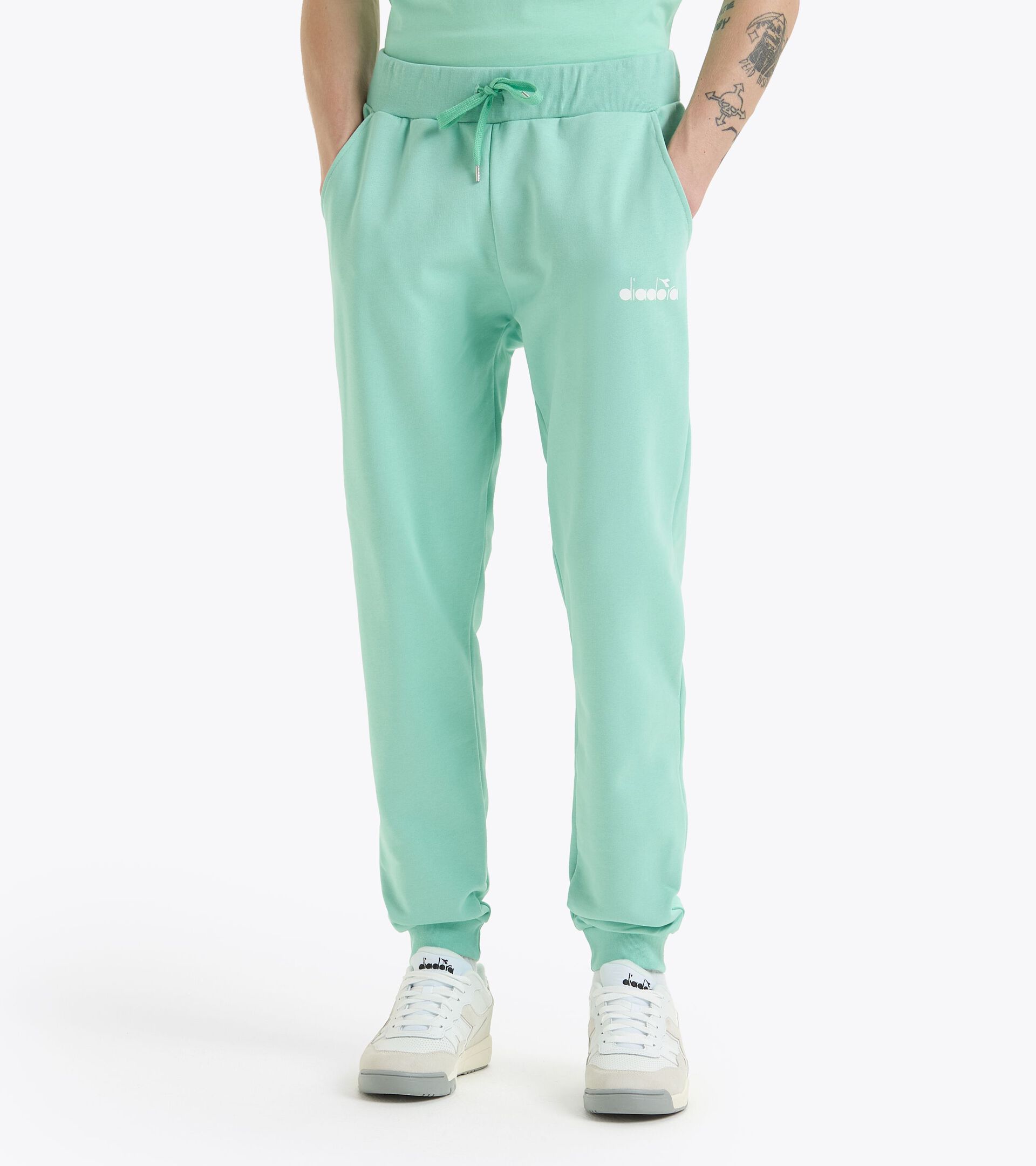 Sporty sweatpants - Made in Italy - Gender Neutral PANTS LOGO NEON GREEN - Diadora