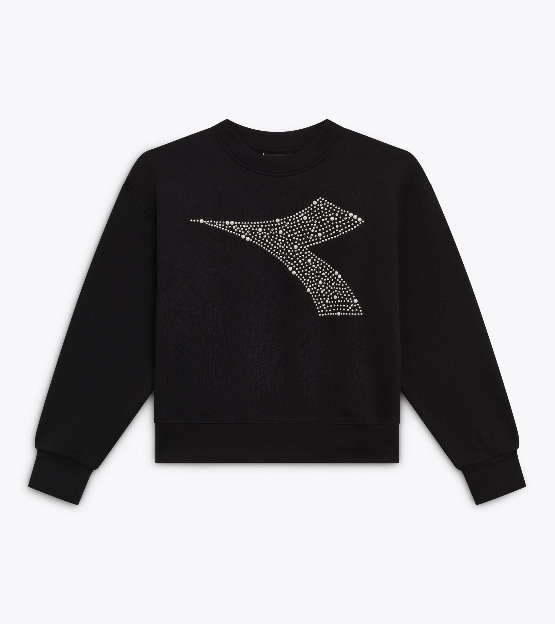 Felpa a girocollo - Ragazze JG. SWEATSHIRT RHINESTONE NERO - Diadora