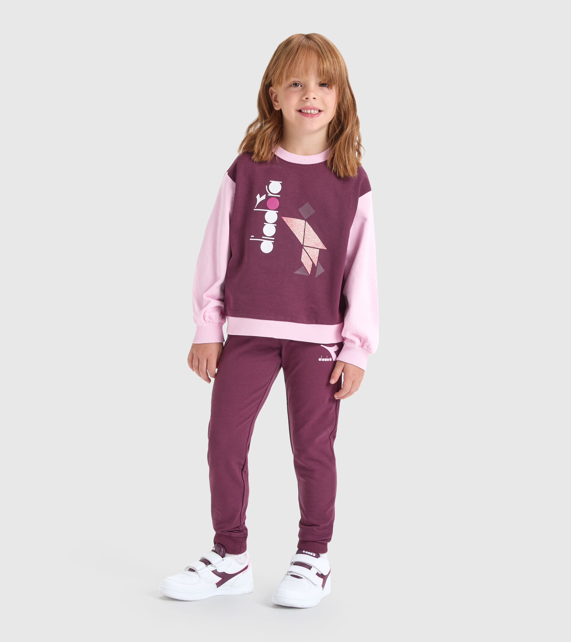 Felpa sportiva - Bambina JG.TRACKSUIT GLEE VIOLA AFRICANA - Diadora