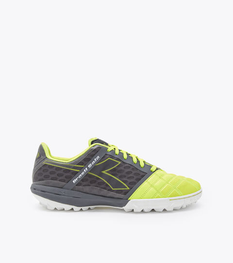 Futsal boot - Specific outsole for synthetic/hard grounds BRASIL SALA TF BLACK/FLUO YELLOW DIADORA - Diadora