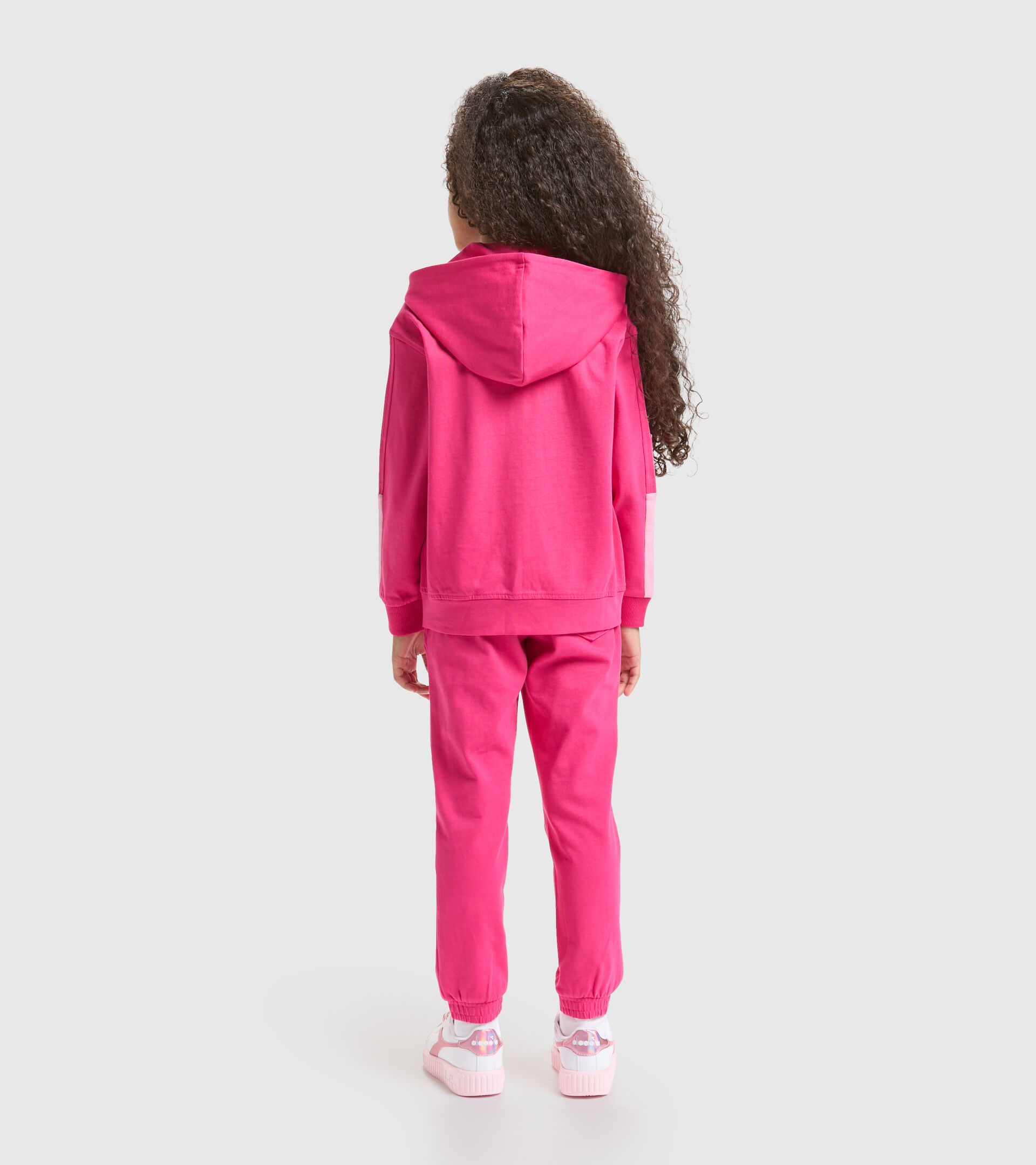 Junior sports tracksuit with hood - Unisex JU.TRACKSUIT HD RAINBOW SHOCKING PINK - Diadora