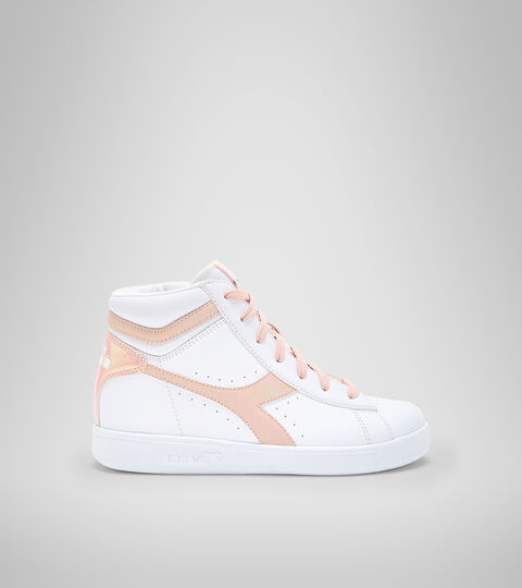 Sports shoes - Youth 8-16 years GAME P HIGH GIRL GS WHITE/PEACH WHIP - Diadora
