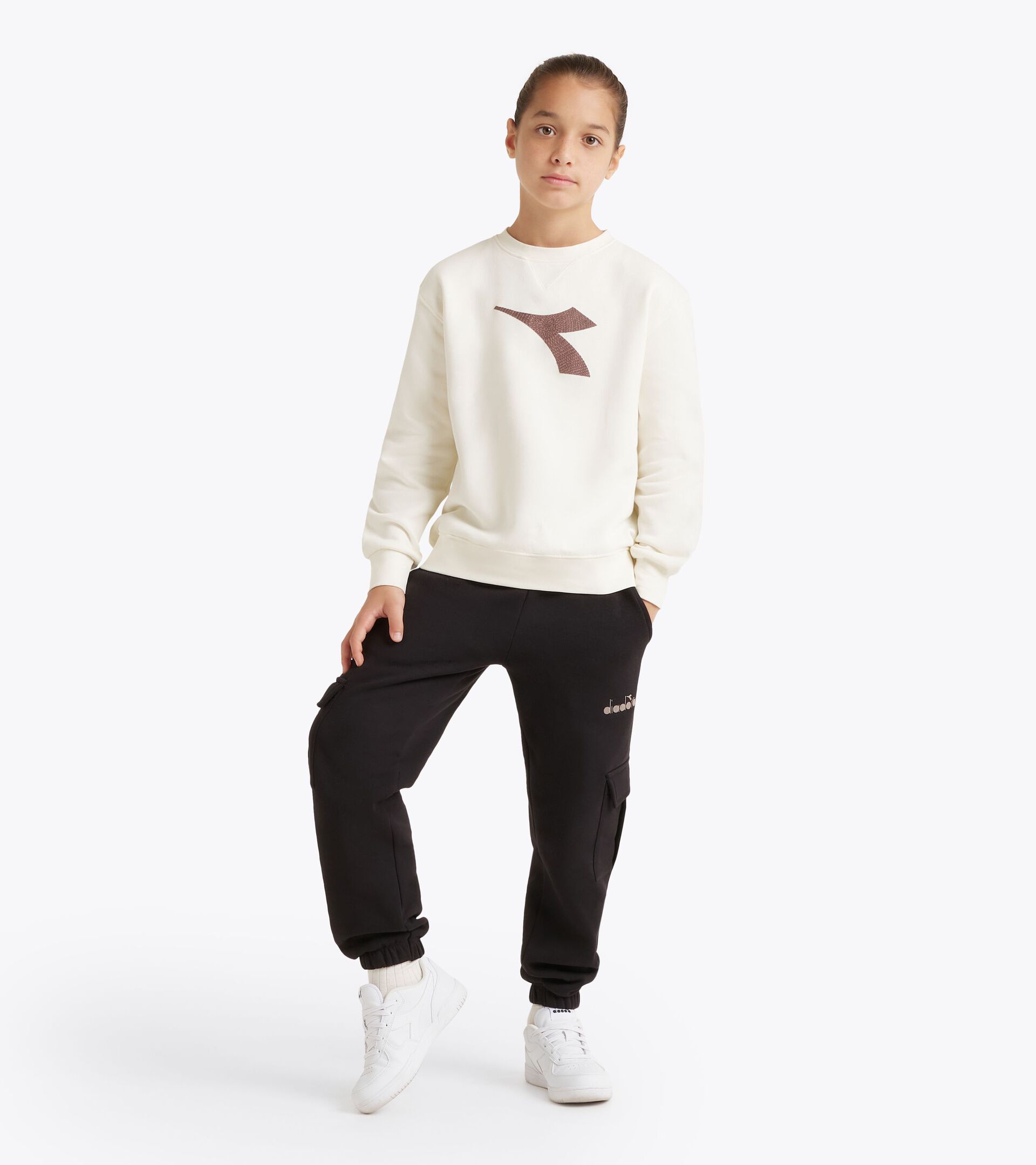 Sweatshirt - Boys JB. SWEATSHIRT CREW FRIENDLY TEAM CREAM - Diadora