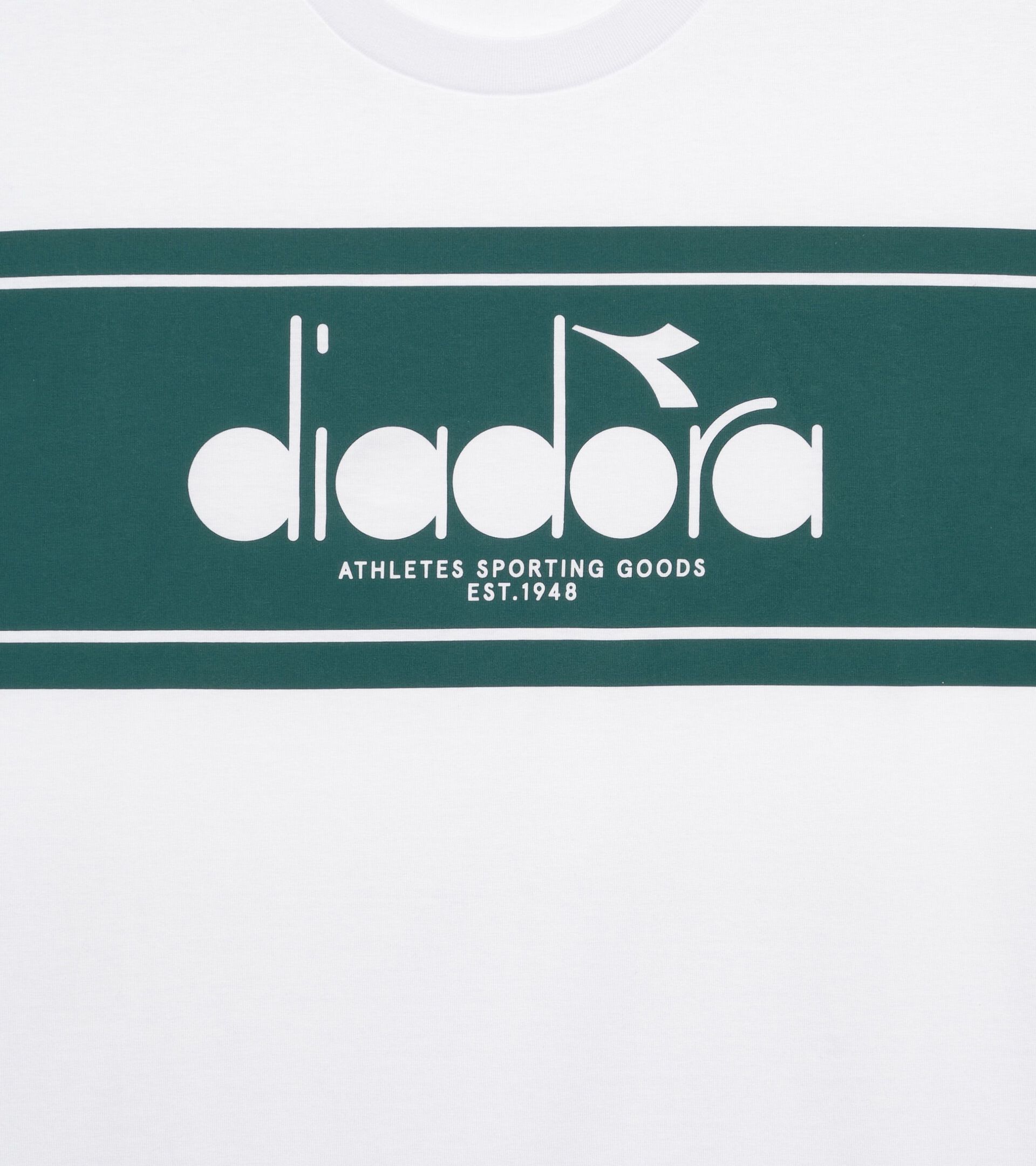 T-shirt - All-Gender T-SHIRT SS LOGO OPTICAL WHITE /SHADED SPRUCE - Diadora