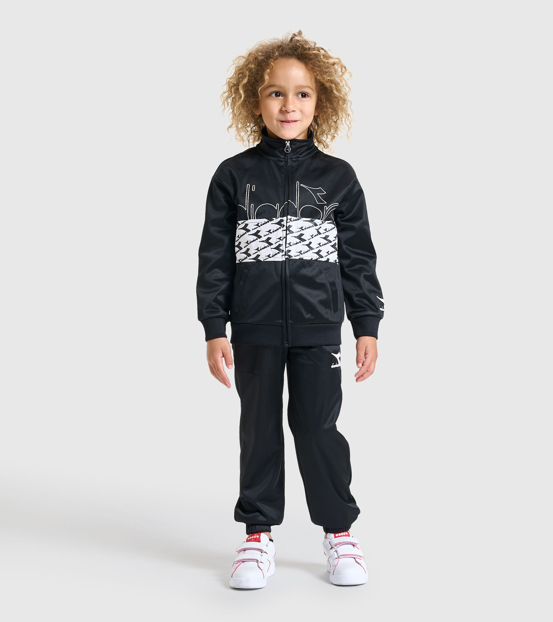 Tracksuit - Kids JB.TRACKSUIT FZ HOOPLA BLACK - Diadora
