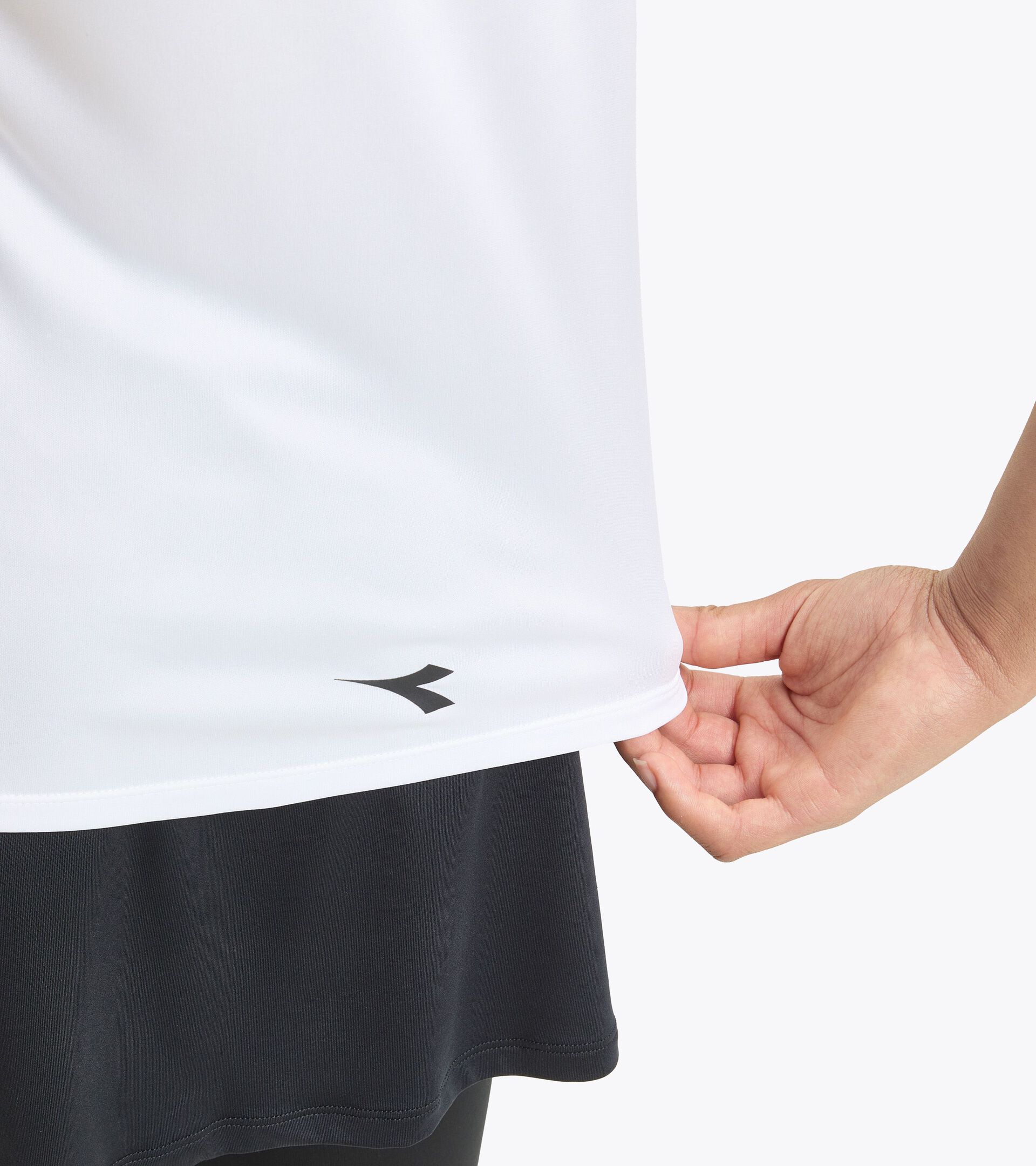 Camiseta de tenis - Mujer L. SS T-SHIRT BLANCO VIVO/NEGRO - Diadora