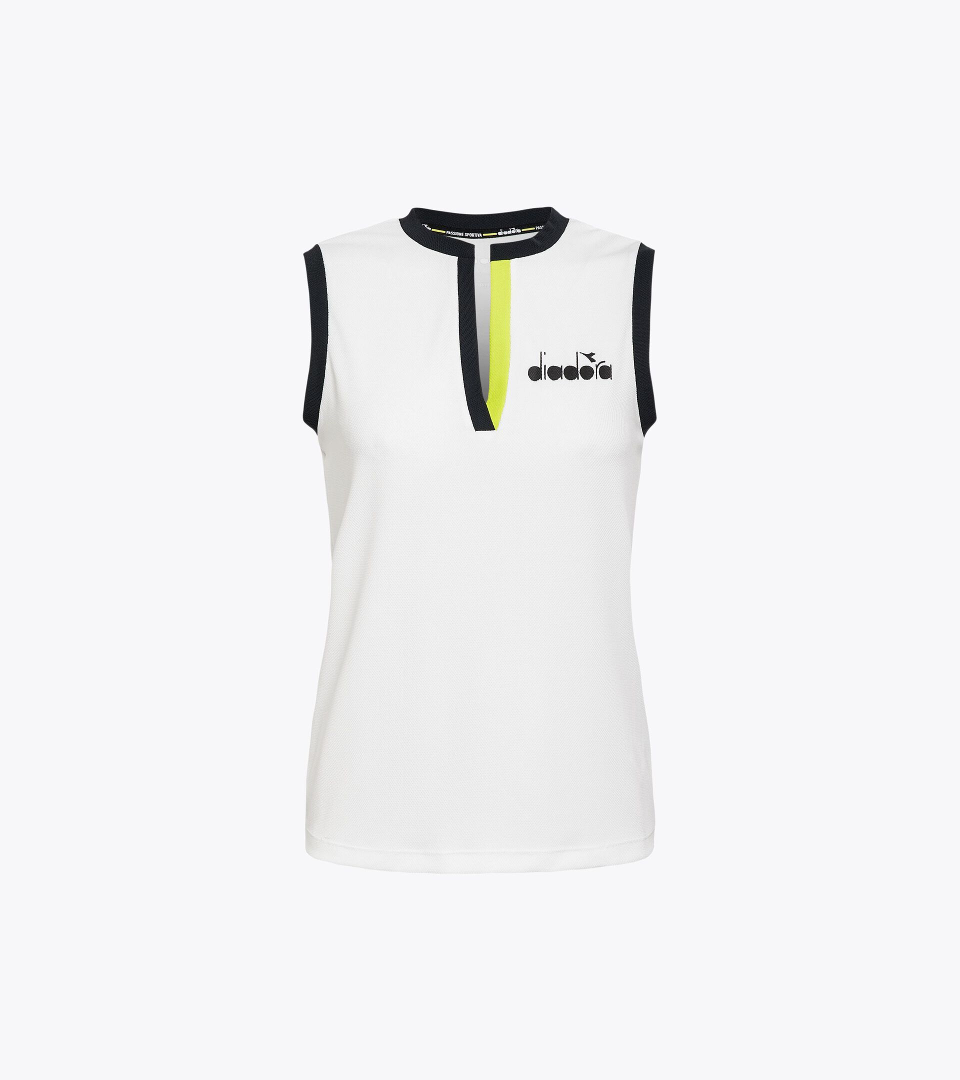 Camiseta sin mangas de tenis - Mujer L. TANK ICON BLANCO VIVO/NEGRO - Diadora