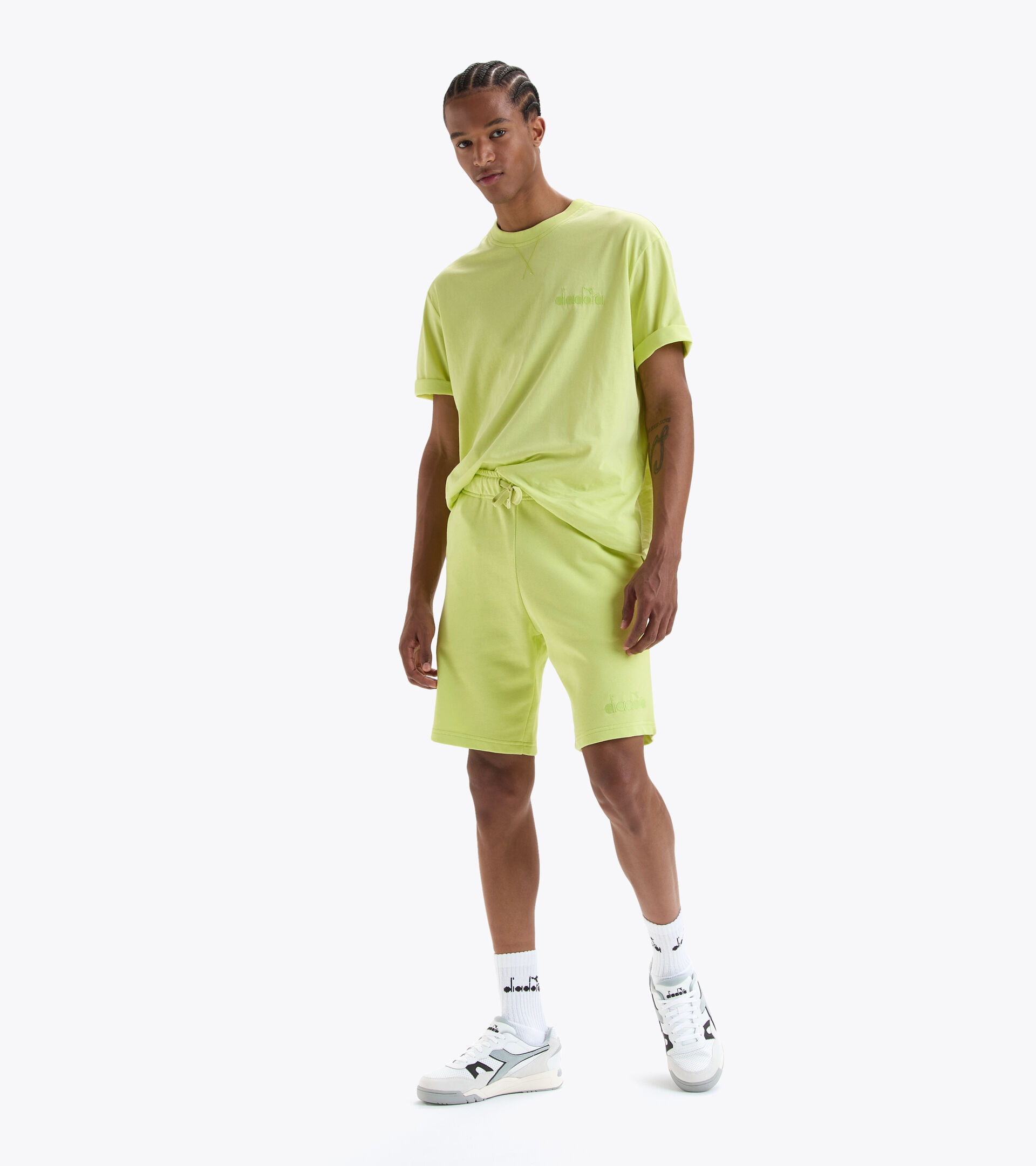 Bermuda de sport en coton - Unisexe BERMUDA SPW LOGO VERT DAIQUIRI - Diadora