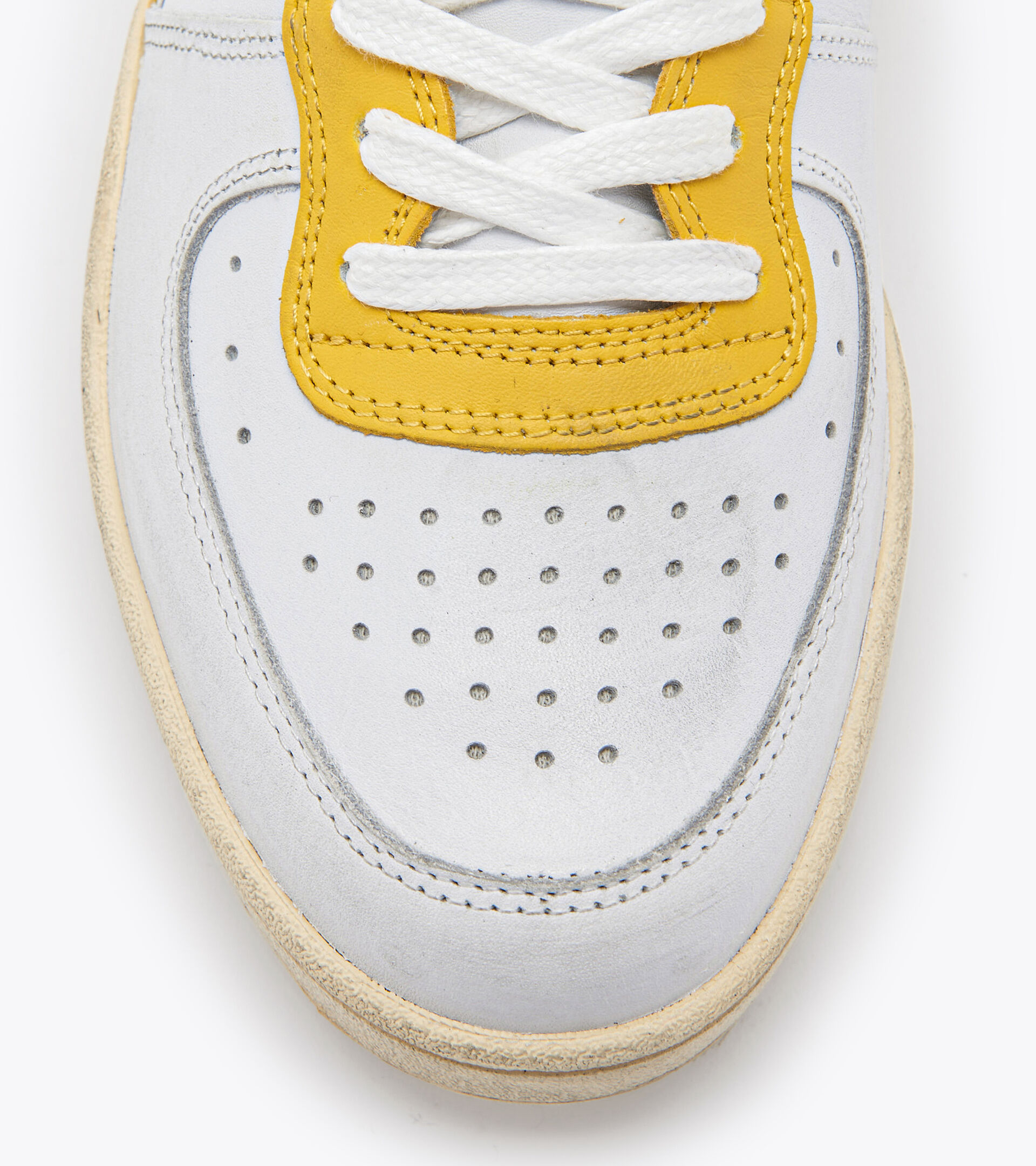 Heritage shoe - Unisex MI BASKET ROW CUT WHITE/EMPIRE YELLOW - Diadora