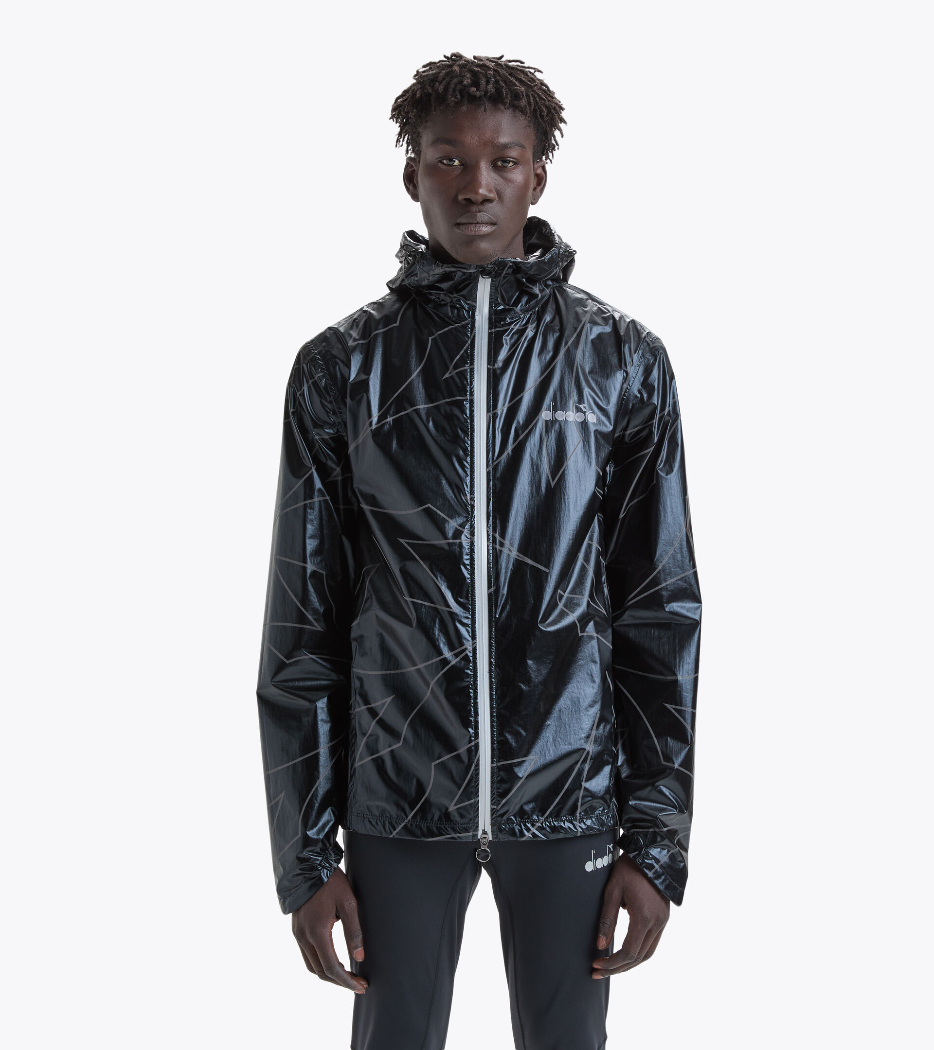 Waterproof running jacket - Men RAIN LOCK JACKET BLACK - Diadora