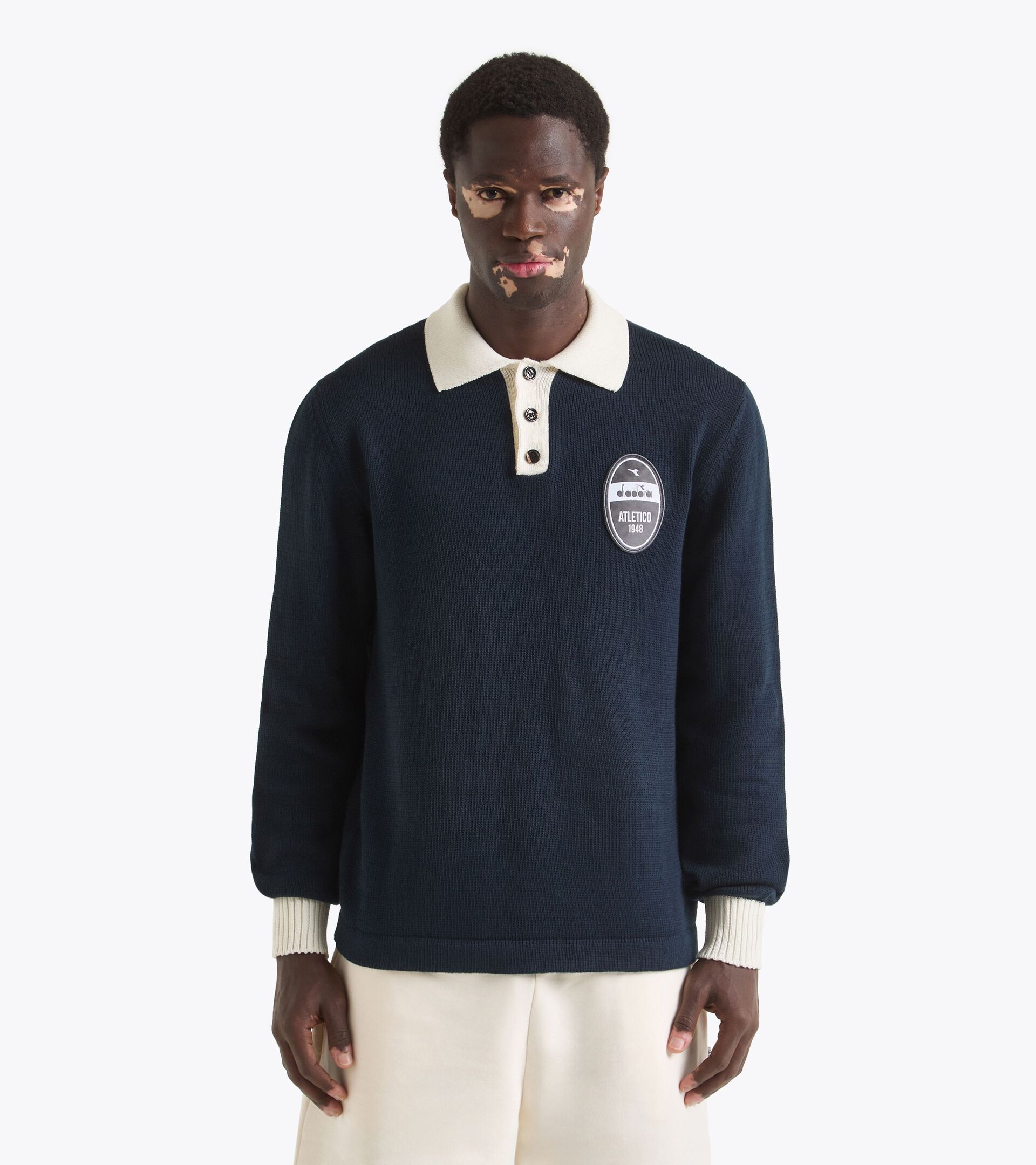 Long-sleeved Legacy polo - Made in Italy - All-gender POLO LS  LEGACY BLUE DENIM - Diadora