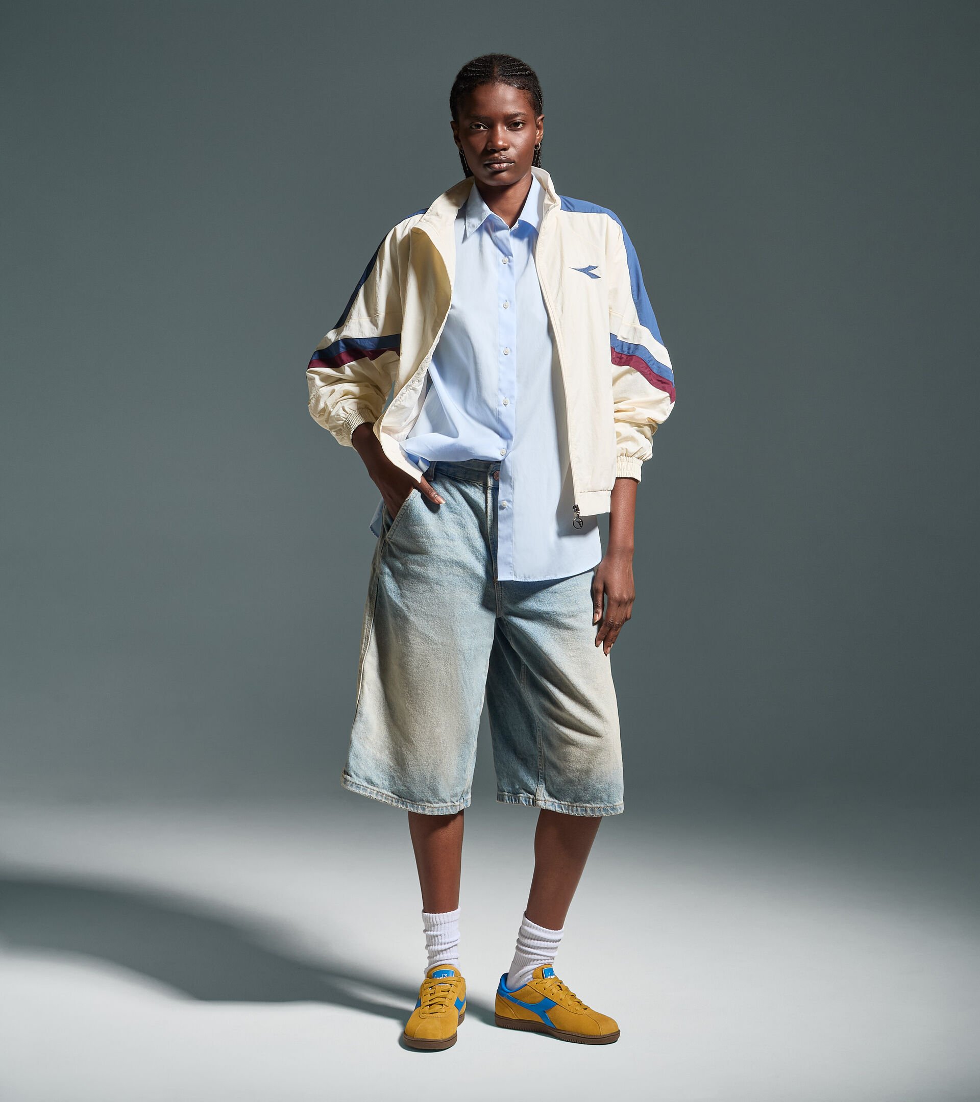 Chaqueta de tenis - Competición - Para todos los géneros U. TRACK JACKET MATCH BLANCO MURMURAR - Diadora