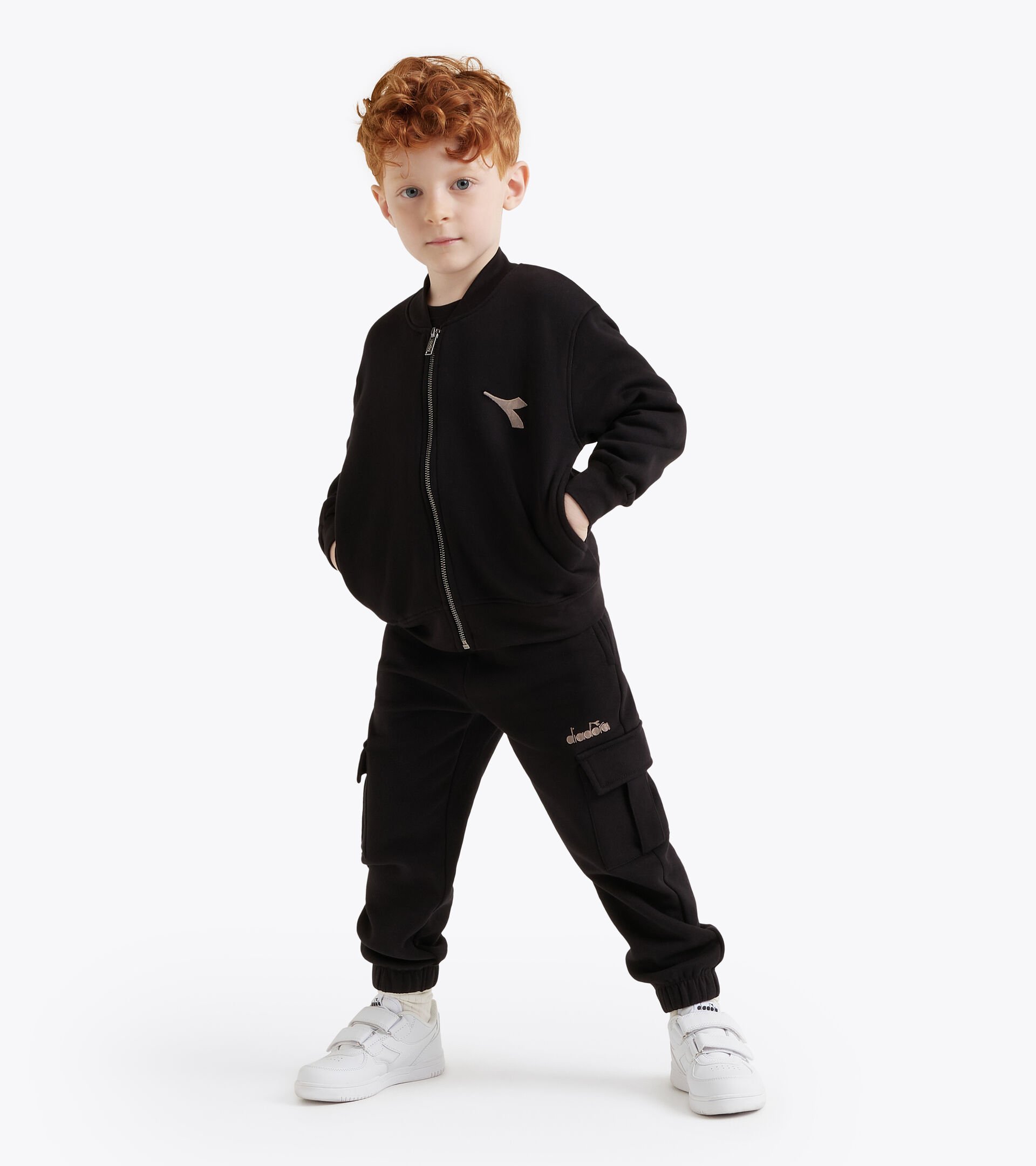 Sportanzug - Jungen JB. TRACKSUIT FZ FRIENDLY TEAM TD SCHWARZ - Diadora
