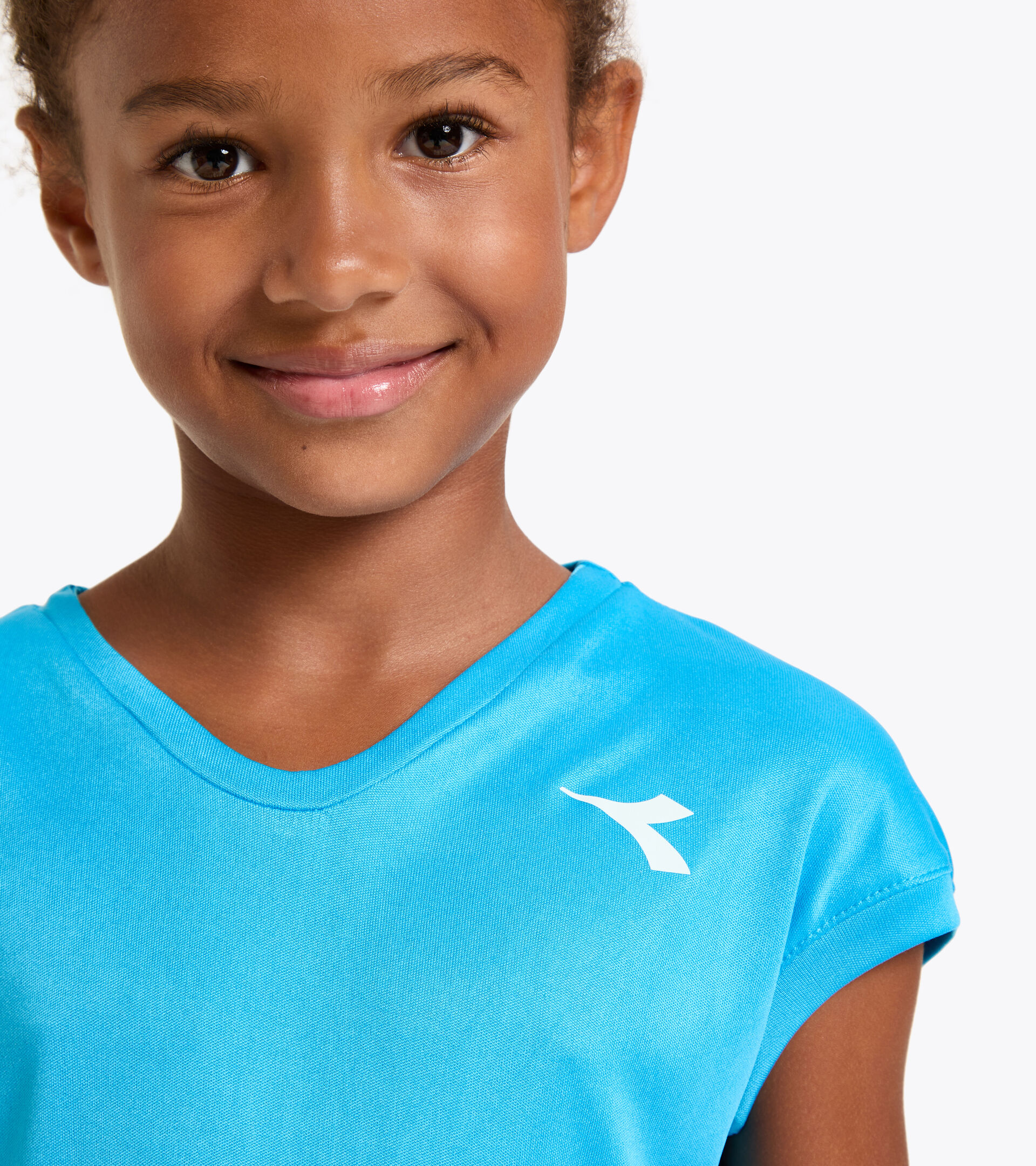 T-shirt da tennis - Bambina G. T-SHIRT TEAM AZZURRO FLUO - Diadora