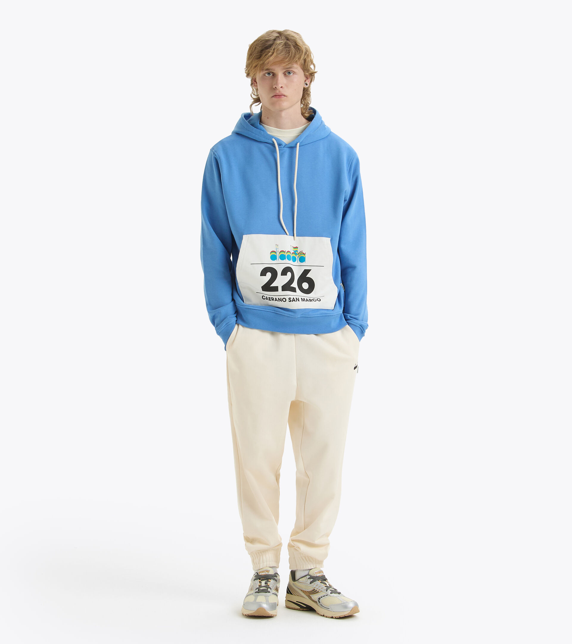 Felpa con cappuccio in cotone french terry - Gender Neutral HOODIE G.D. 1984 (226) AZZURRO COSTA PACIFICO - Diadora