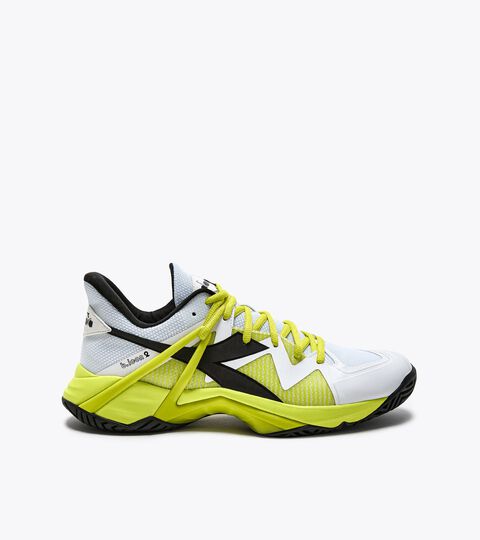 Diadora B.Icon 2 Clay Scarpe Da Tennis Donna Terra Battuta - Bianco/Nero/Enotera, 37 EU, Ammortizzazione Dd Anima E Stabilità CCB