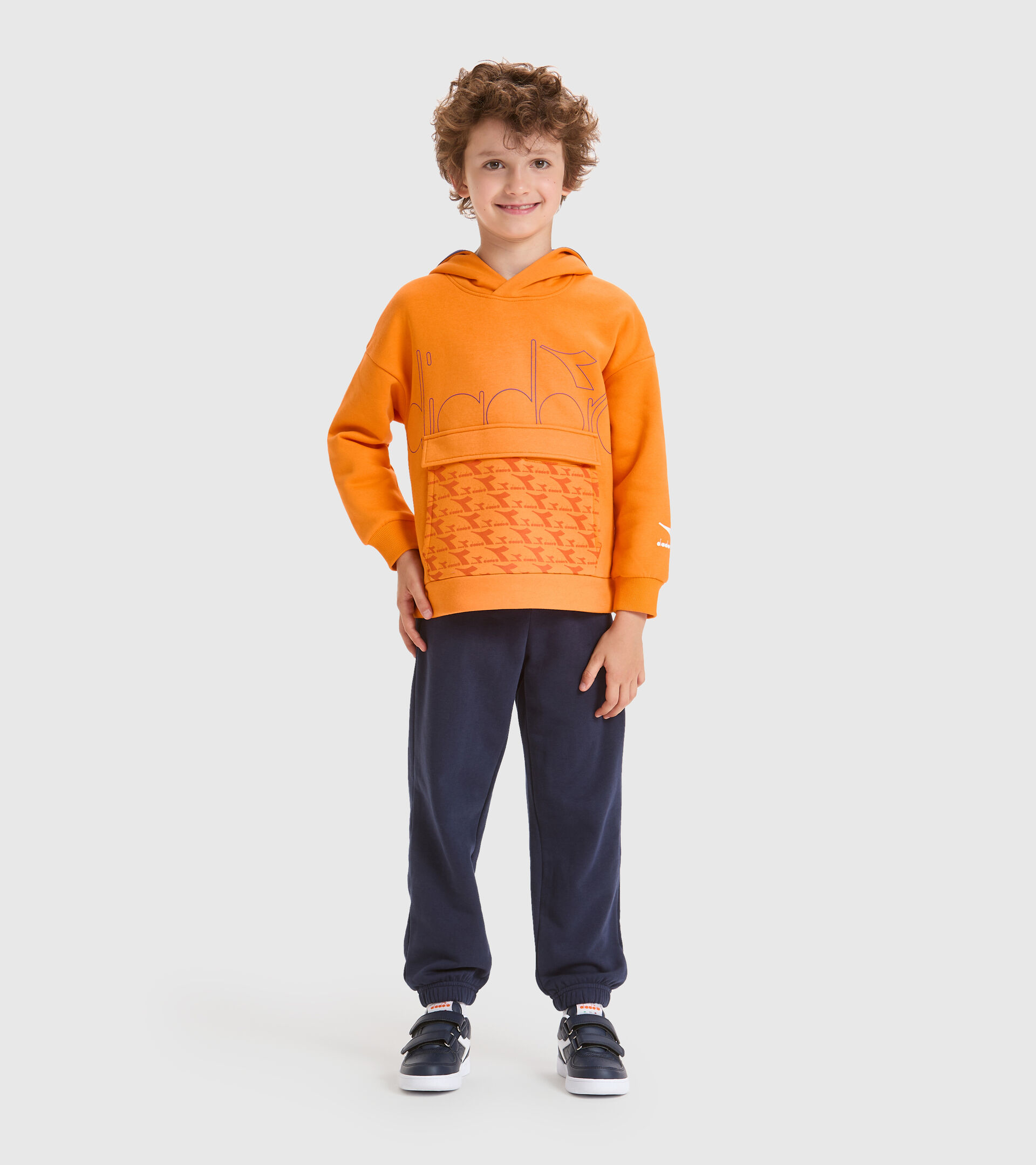 Hooded sweatshirt - Kids JB.HOODIE HOOPLA PERSIMMON ORANGE - Diadora