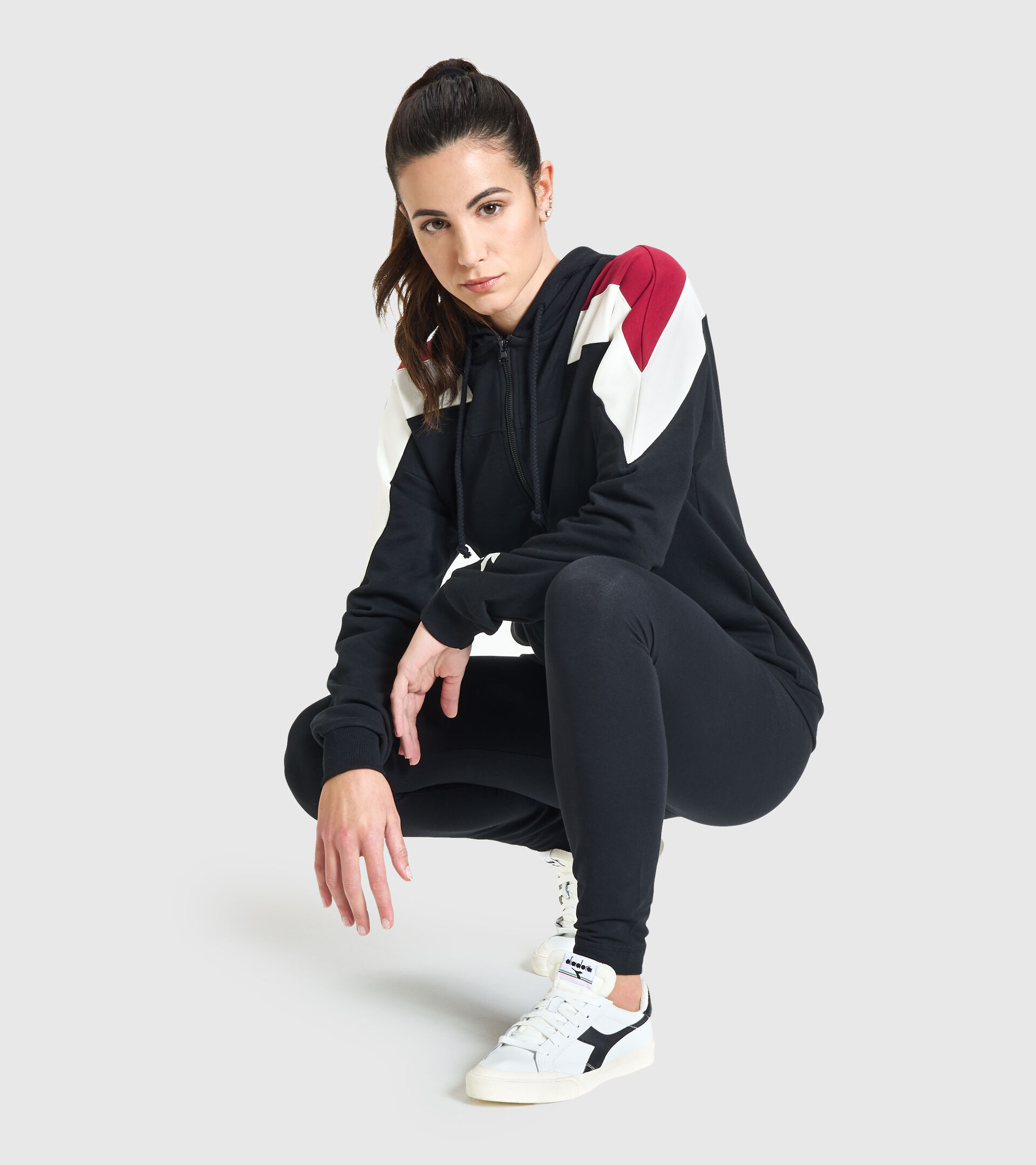 Tracksuit - Women L.TRACKSUIT HD FZ CORE BLACK - Diadora