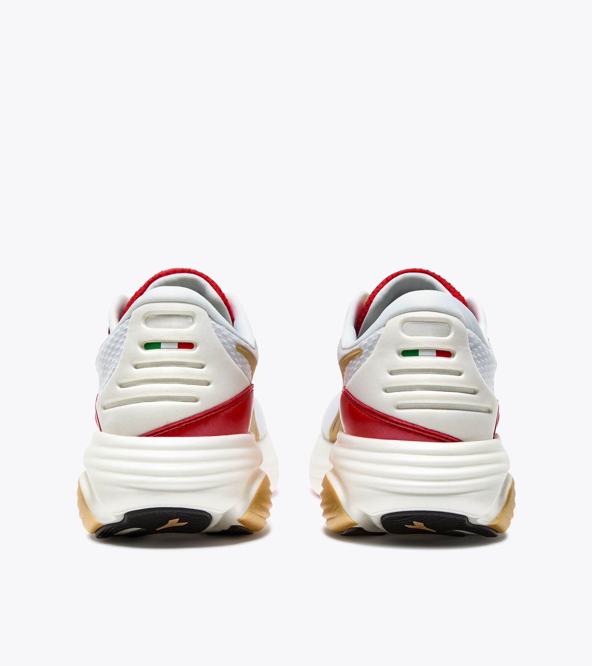Made in Italy running shoe - Lightness and cushioning - All-Gender ATOMO STAR WHITE/METALLIC GOLD/FIERY RED - Diadora