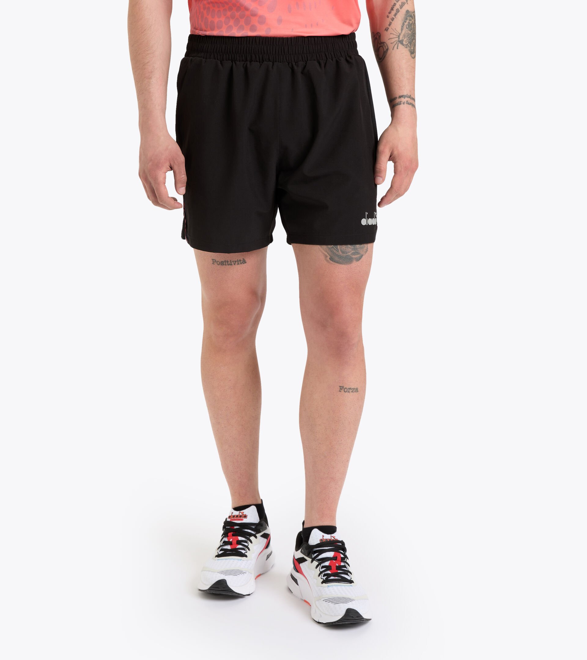 Pantalones cortos para correr - Hombre  MICROFIBER SHORTS 12,5 CM NEGRO - Diadora
