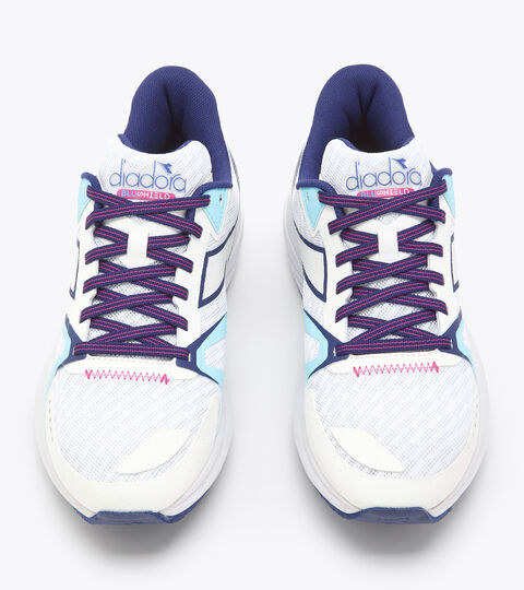 MYTHOS BLUSHIELD 8 VORTICE W, BIANCO/BLU STAMPA Chaussures de running - Femme MYTHOS BLUSHIELD 8 VORTICE W BIANCO/BLU STAMPA - Diadora