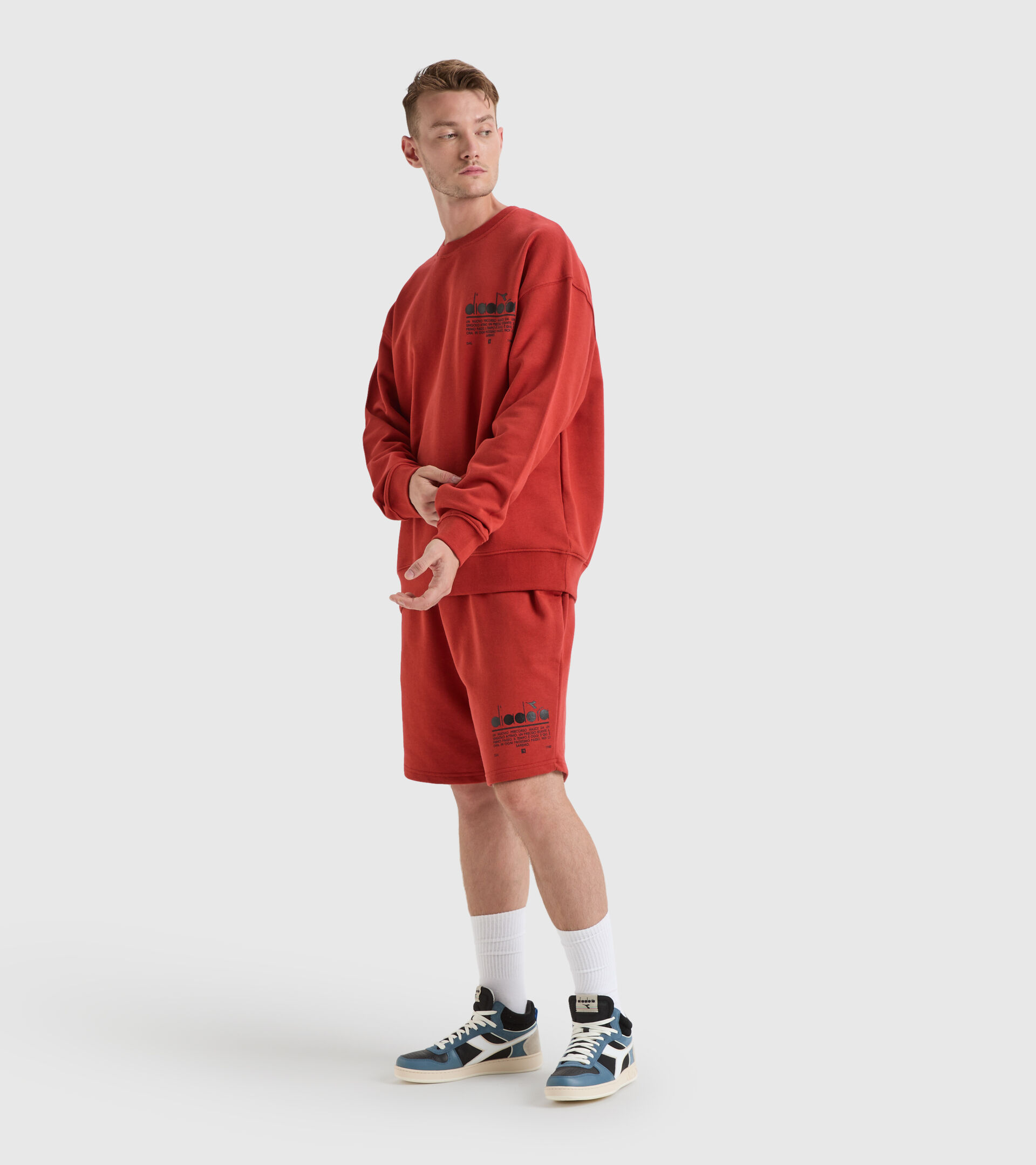 Cotton sweatshirt - Unisex SWEATSHIRT CREW MANIFESTO BROWN PURPLE - Diadora