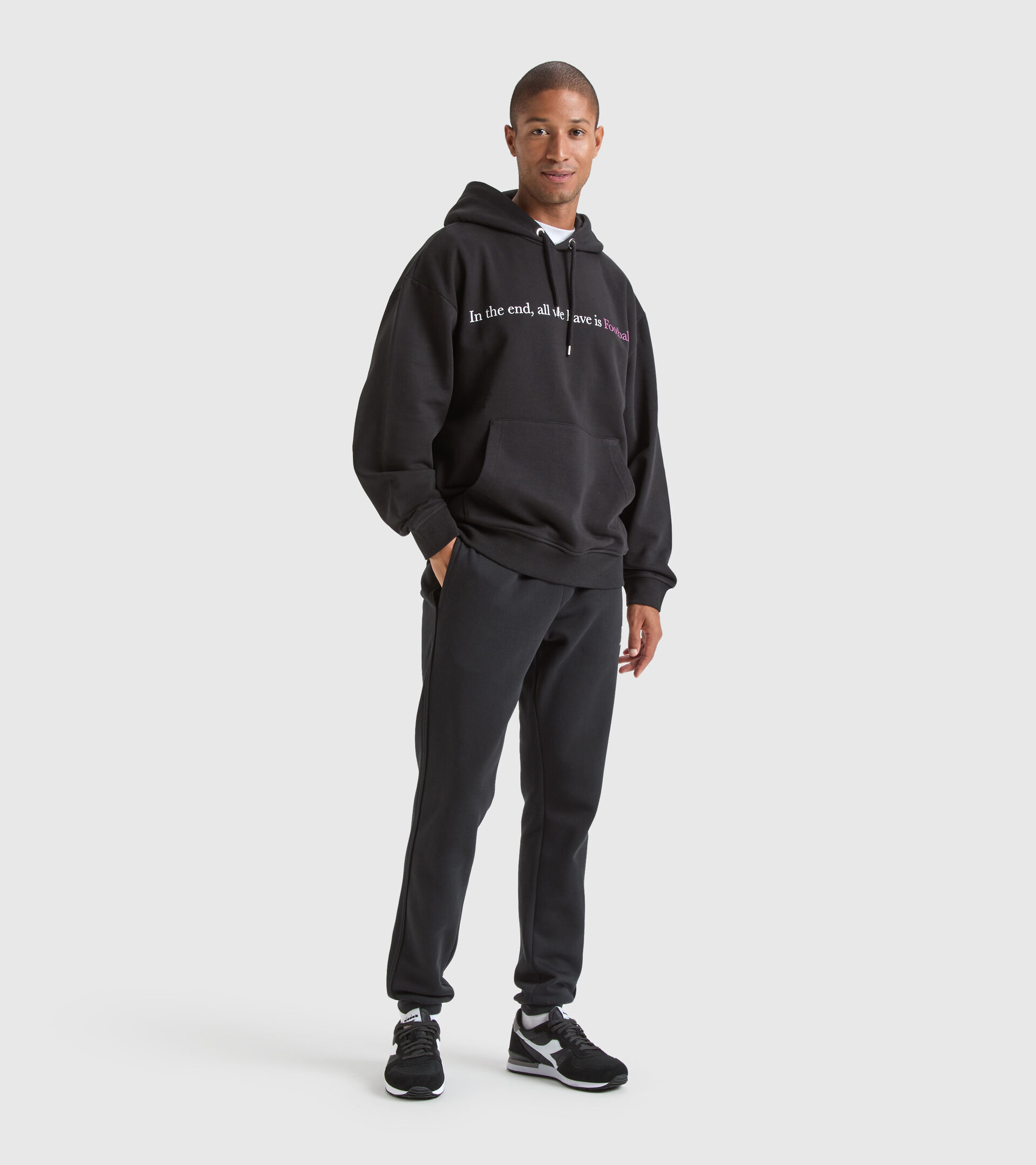 Sweat de sport Throwback - Unisexe HOODIE CLASSIC STORY FI NOIR - Diadora