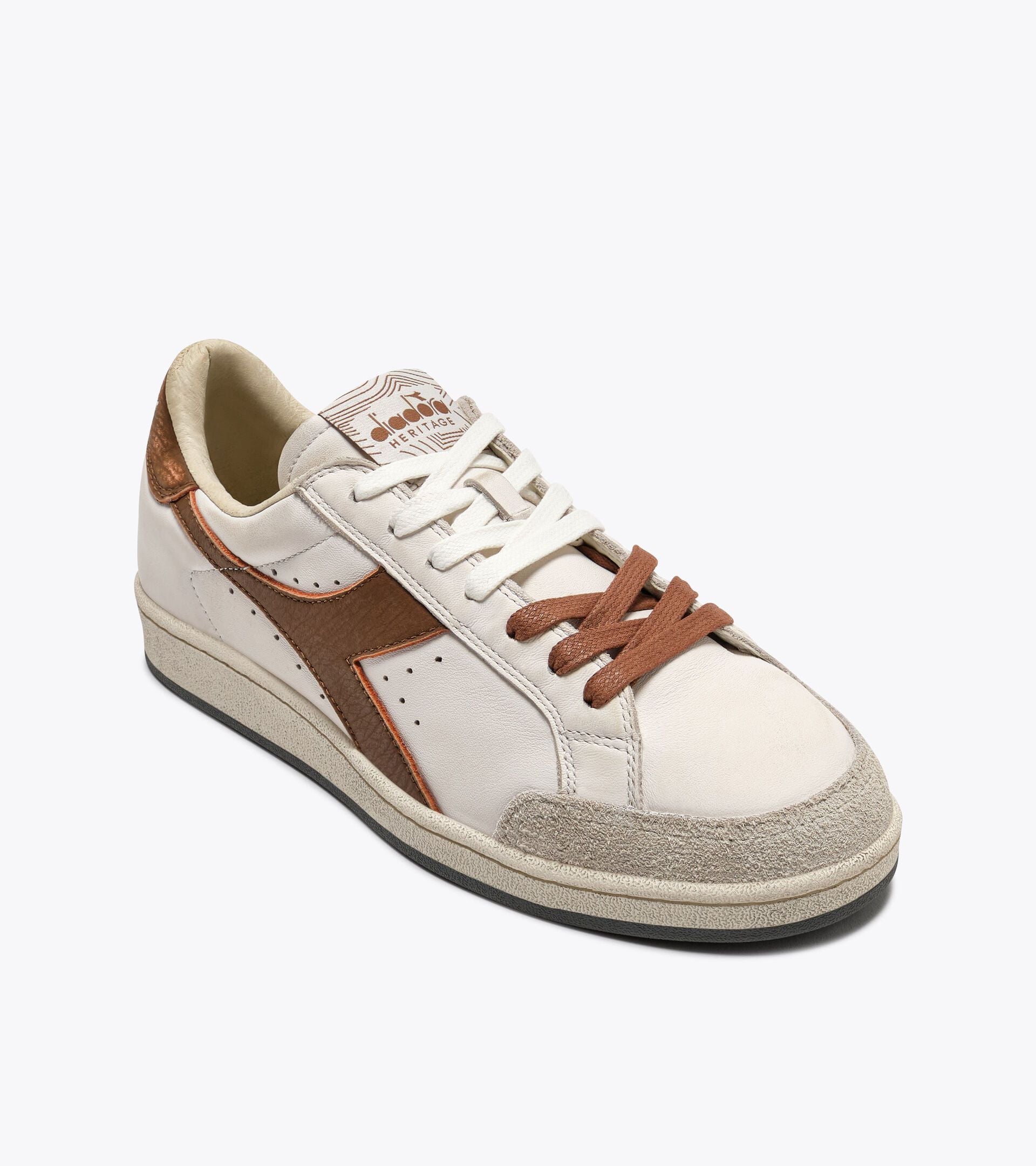 Heritage sneaker made from leather - All-gender PRESTIGE USED WHITE/BROWN - Diadora