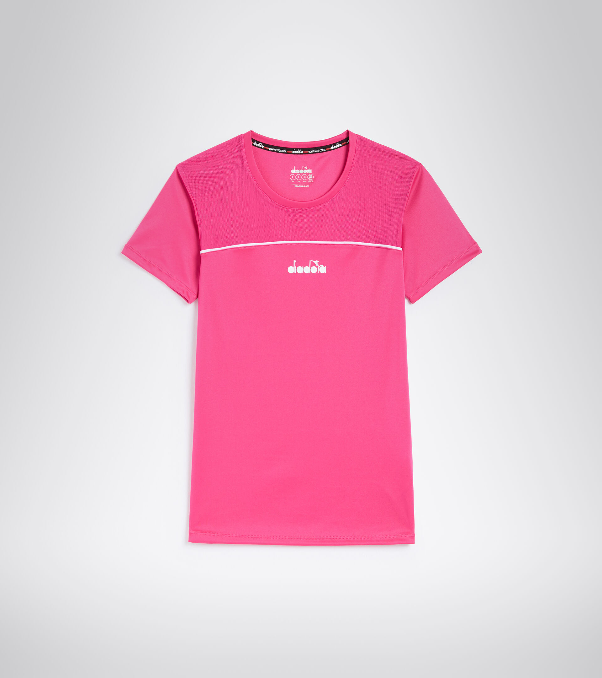 Tennis-T-Shirt aus Polyester - Damen L. SS CORE T-SHIRT T ROTE BETE LILA - Diadora