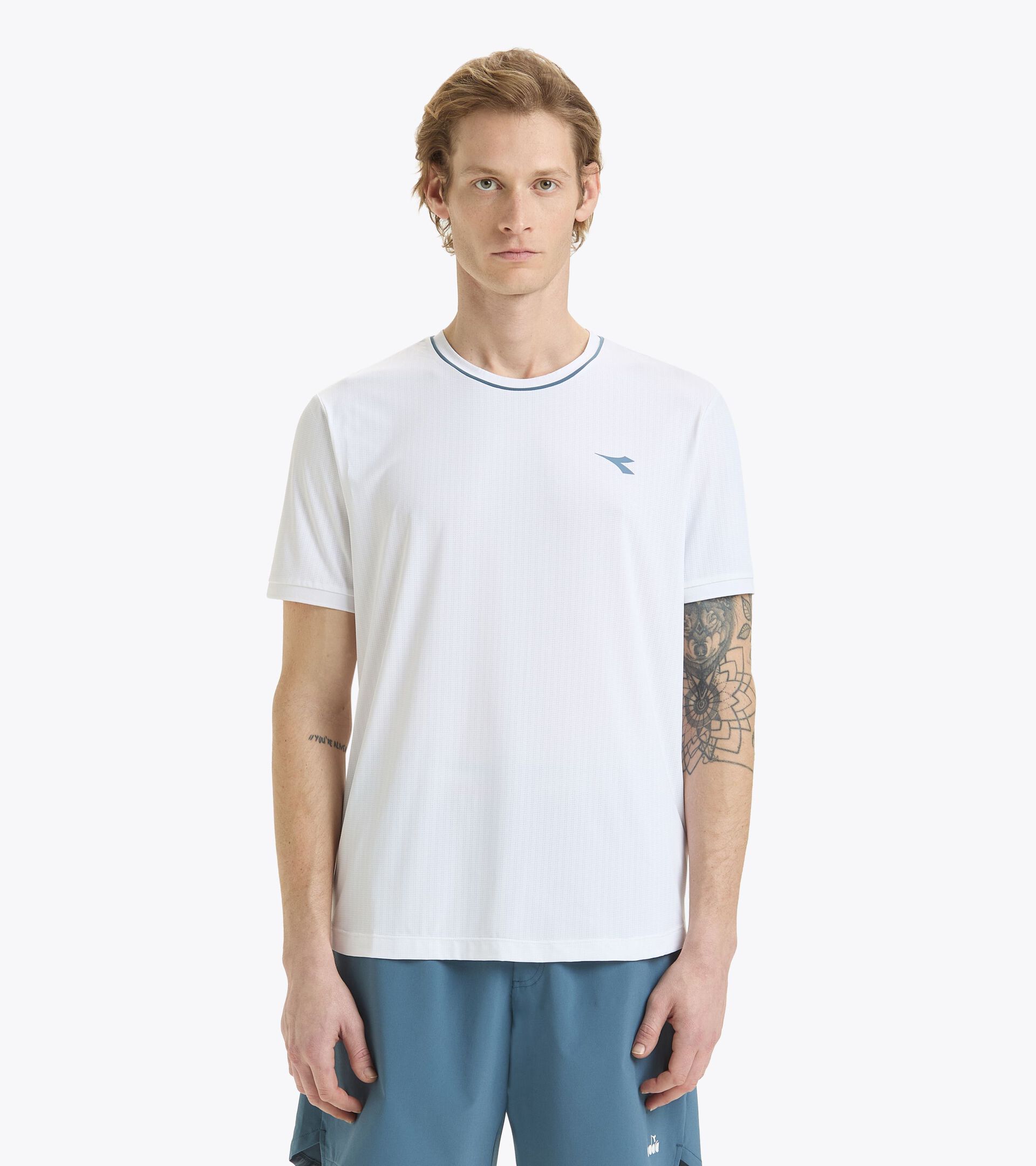Tennis t-shirt - Men's SS T-SHIRT ICON OPTICAL WHITE - Diadora