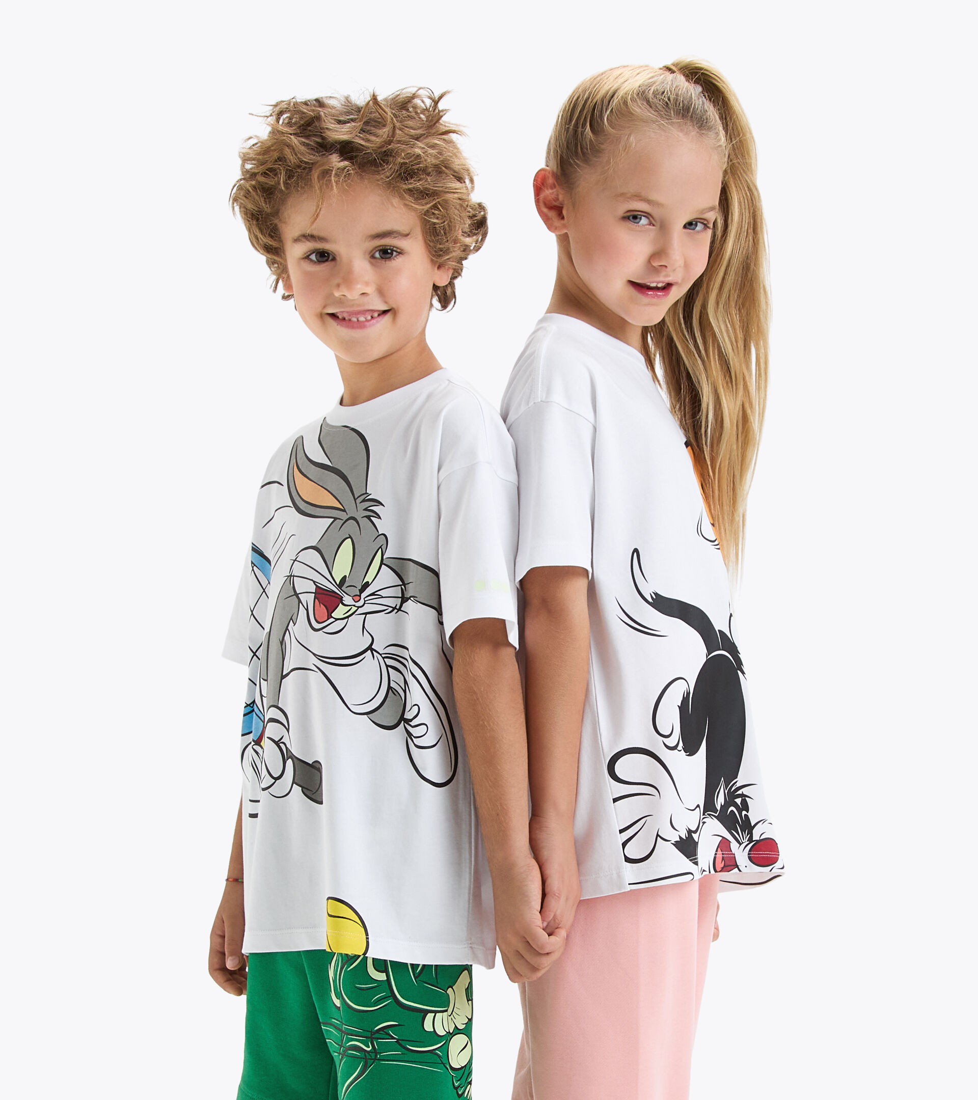 Sports T-shirt - Kids JU.T-SHIRT SS WB OPTICAL WHITE + F - Diadora