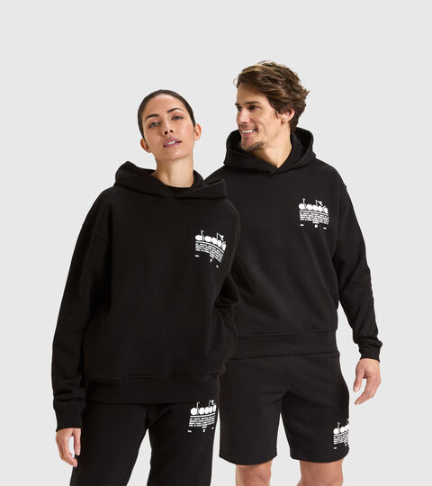 Organic cotton hoodie - Unisex HOODIE MANIFESTO BLACK - Diadora