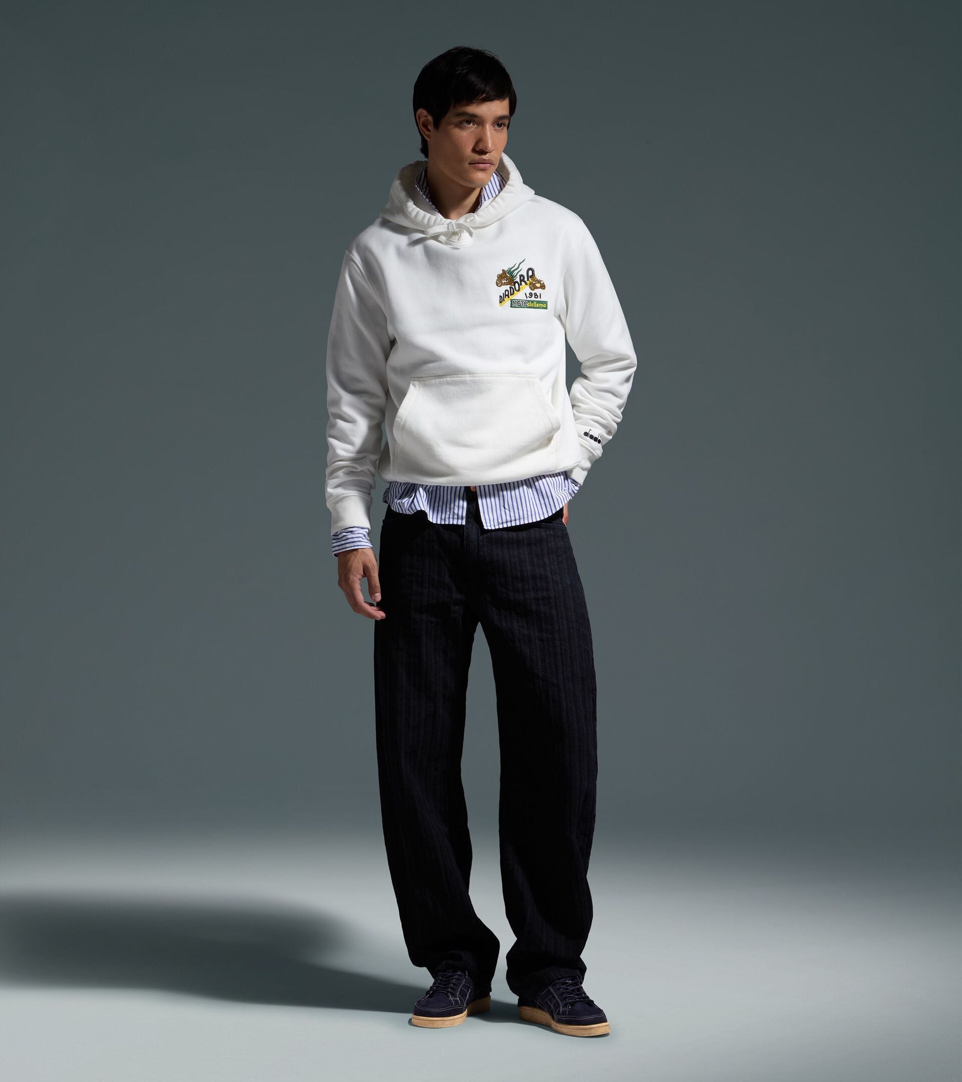Legacy Hooded Sweatshirt - Made In Italy - All-gender HOODIE LEGACY WHITE MILK - Diadora