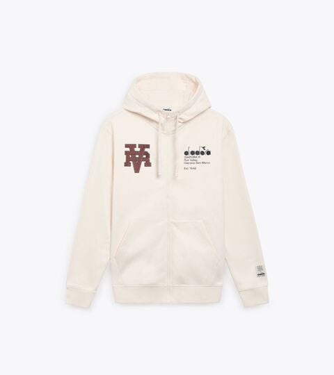 HOODIE FZ RUN VALLEY, WHISPER WHITE Hoodie - Run Valley - All-gender HOODIE FZ RUN VALLEY WHISPER WHITE - Diadora