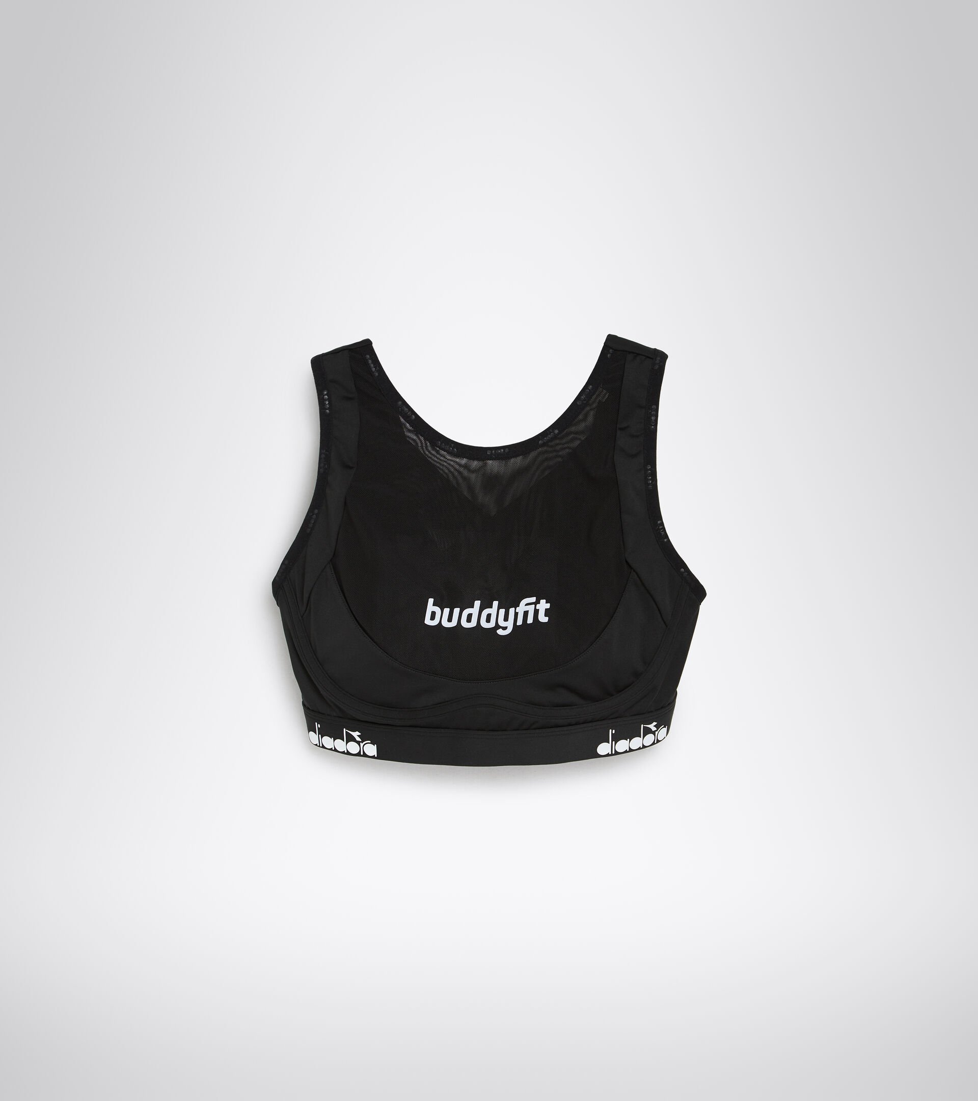 Sujetador para entrenar de sujeción moderada - Mujer L. MEDIUM HIGH BRA BUDDYFIT NEGRO - Diadora