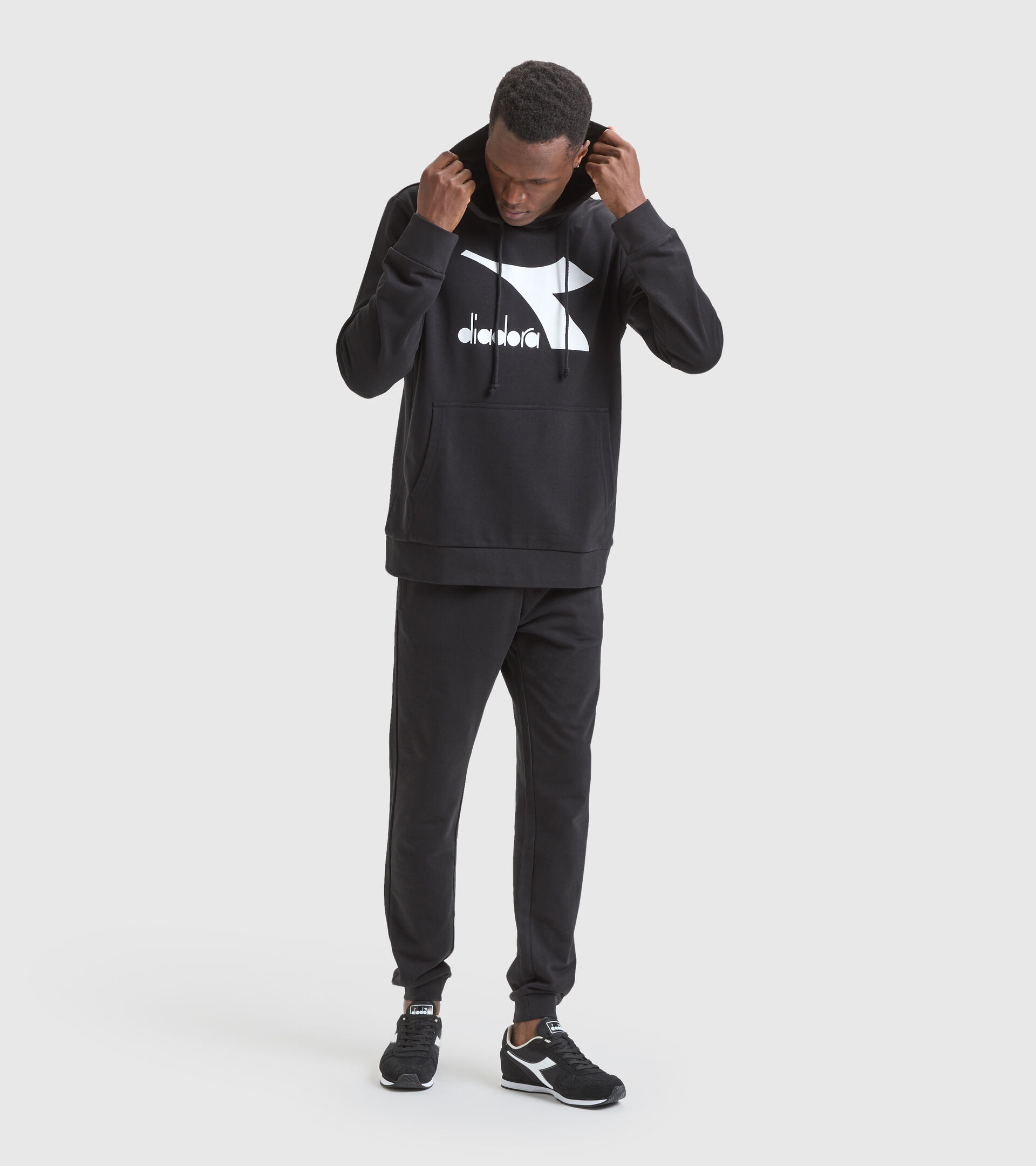 Cotton hoodie - Men HOODIE CHROMIA BLACK - Diadora