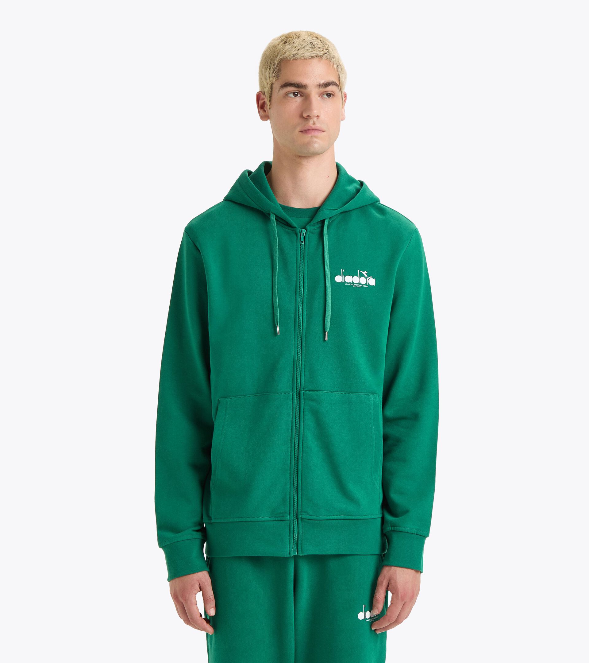 Zipped hoodie - All-Gender HOODIE FZ LOGO AVENTURINE - Diadora