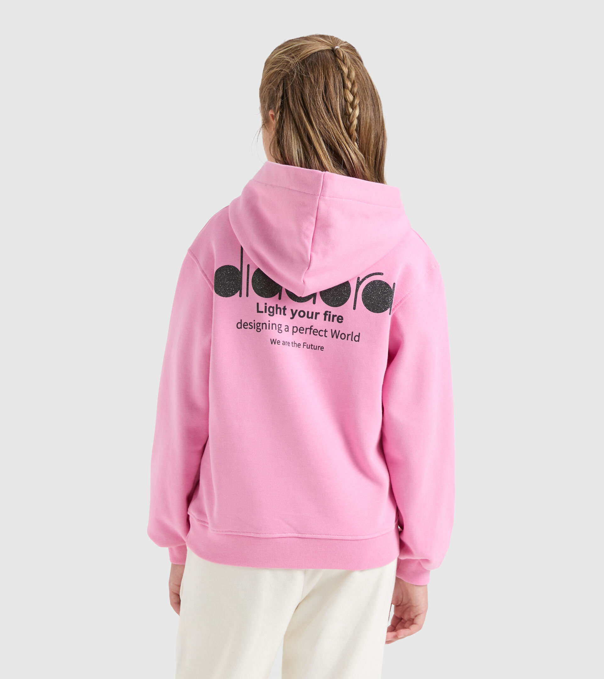 Hoodie with pocket - Girl JG.HOODIE D PINK MOTHER-OF-PEARL - Diadora