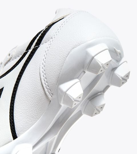 BRASIL R LPU JR, WHITE/BLACK Calcio boots for firm ground - Junior BRASIL R LPU JR WHITE/BLACK - Diadora