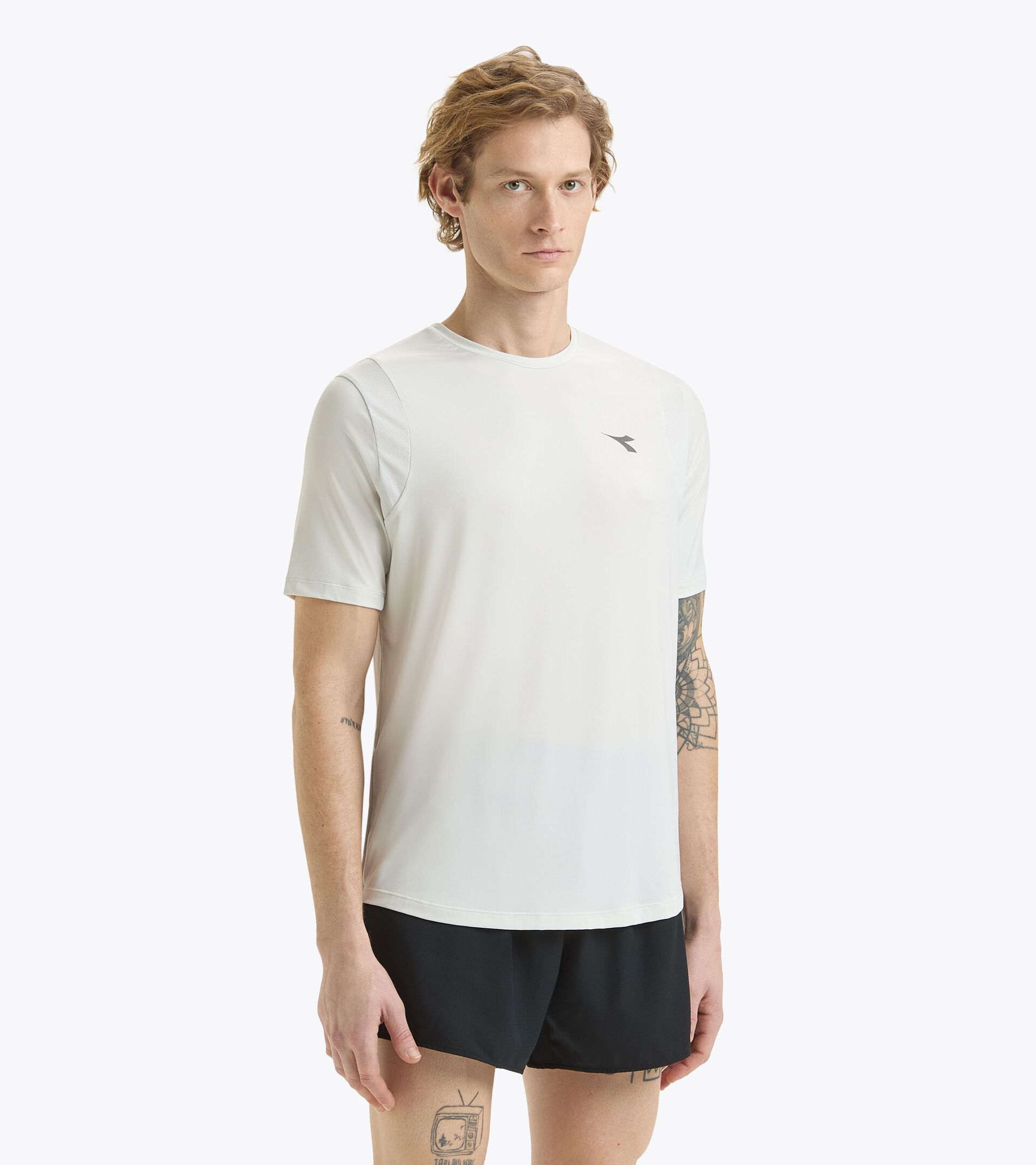 T-shirt de running - Homme SS T-SHIRT TECH RUN CREW CO A PEINE BLEU - Diadora