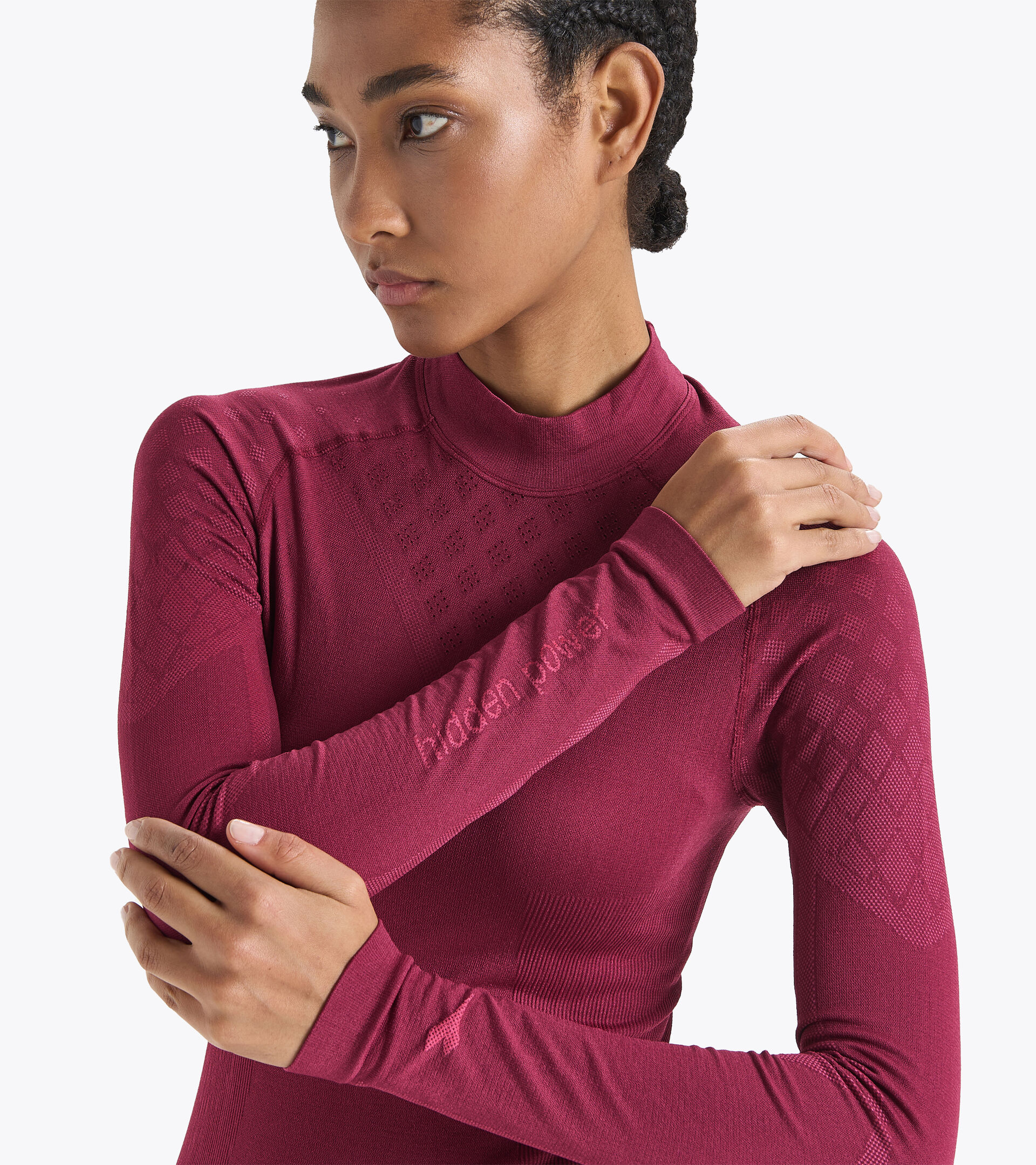 Long-sleeved training t-shirt - Women L. TURTLE NECK ACT VIOLET RUBINE - Diadora