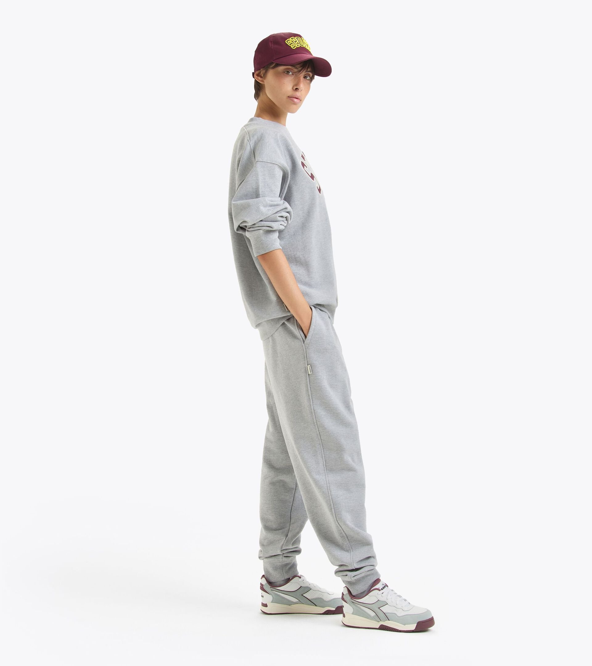 Jogger pants with recycled cotton - Made in italy - Gender Neutral JOGGER PANT LEGACY HIGH RISE MELANGE - Diadora