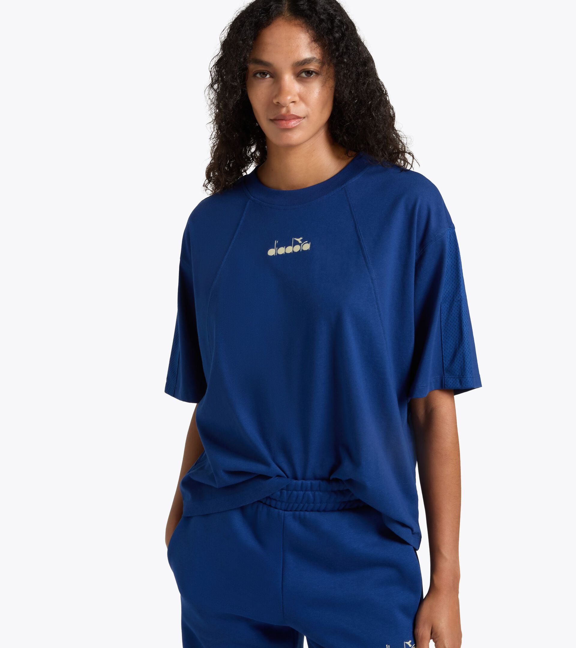 Short-sleeved T-shirt - Regular fit - Women's L. T-SHIRT SS LOGO SALTIRE NAVY - Diadora