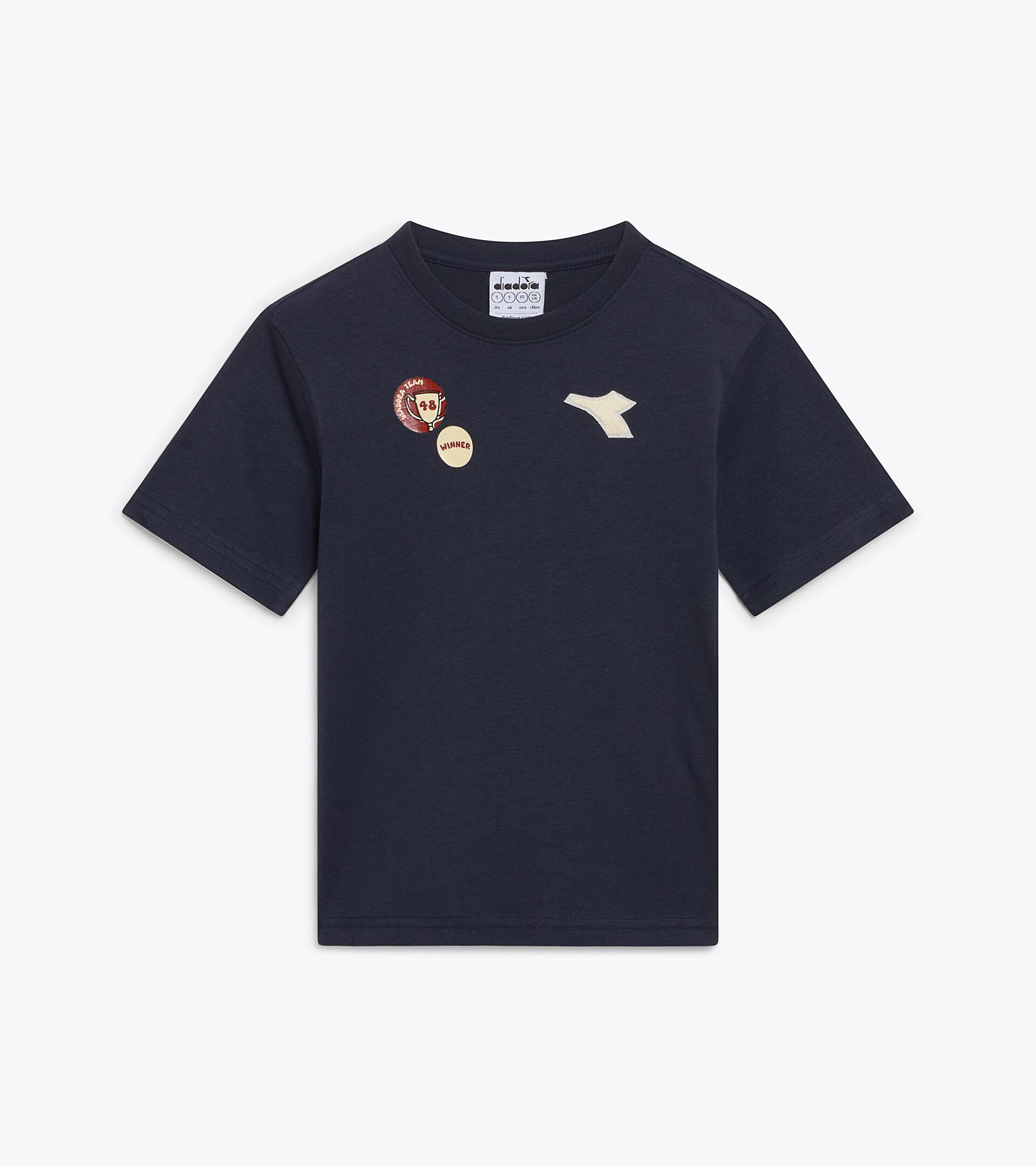Short-sleeved T-shirt - Regular fit - Boys JB. T-SHIRT SS LOGO BLUE DENIM - Diadora