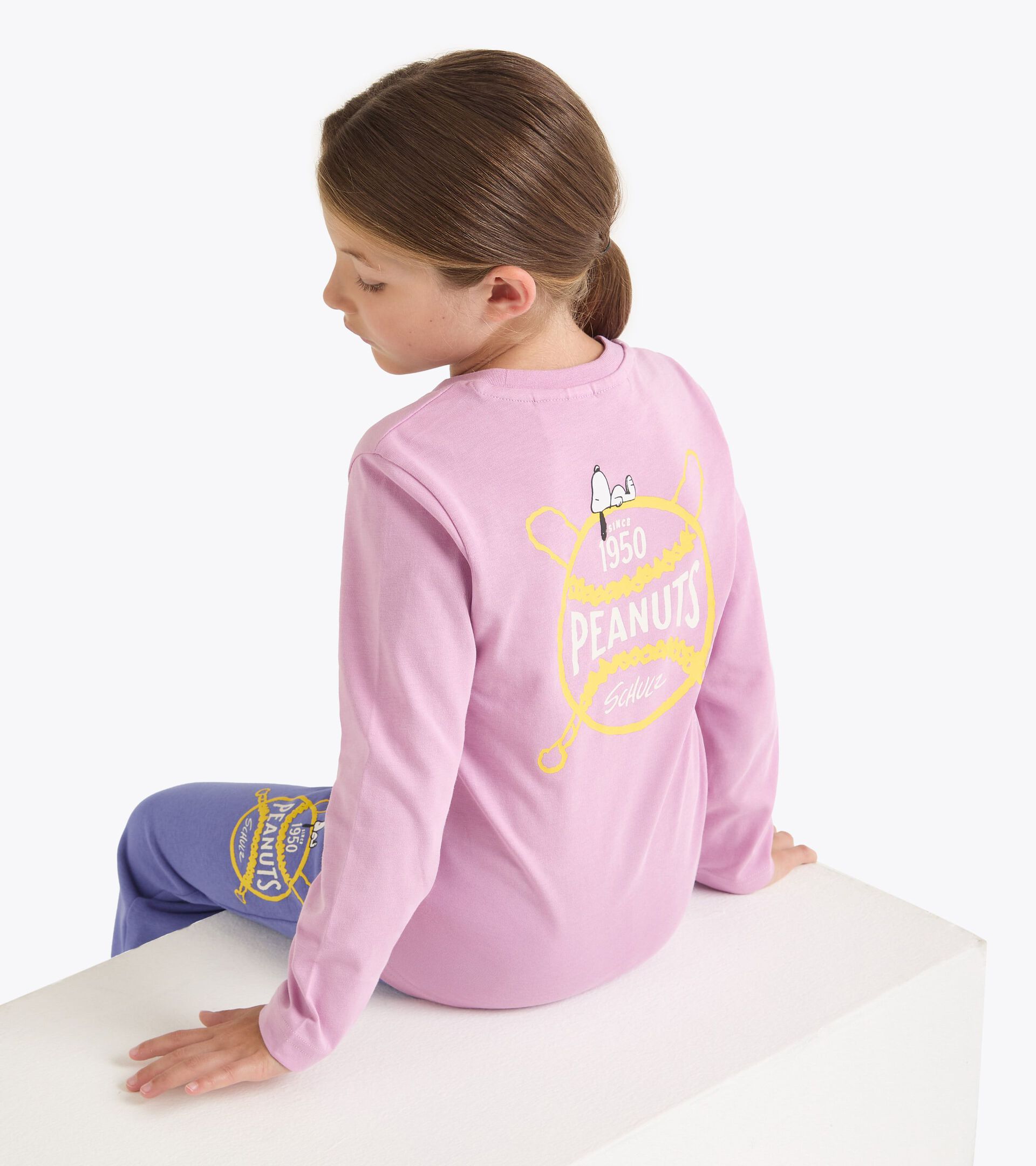Camiseta de manga larga Peanuts de estilo universitario - Niños y niñas 
 JU. T-SHIRT LS PEANUTS NELINA MALVA - Diadora