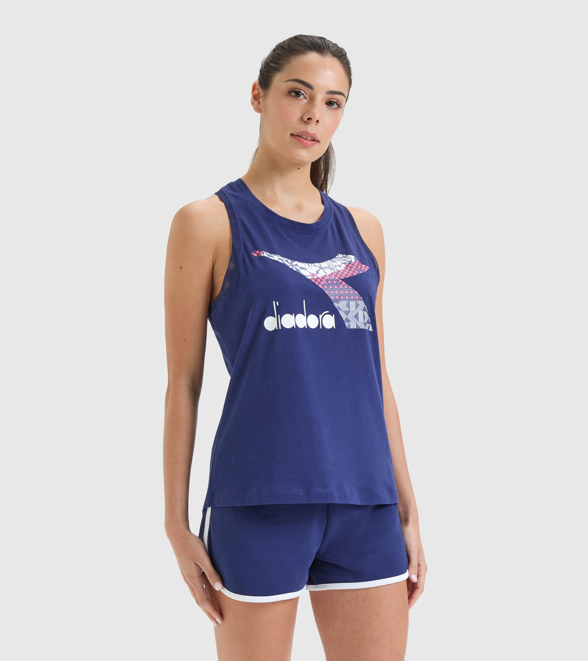 Cotton sports vest top - Women L. TANK FLOSS DEEP COBALT BLUE - Diadora