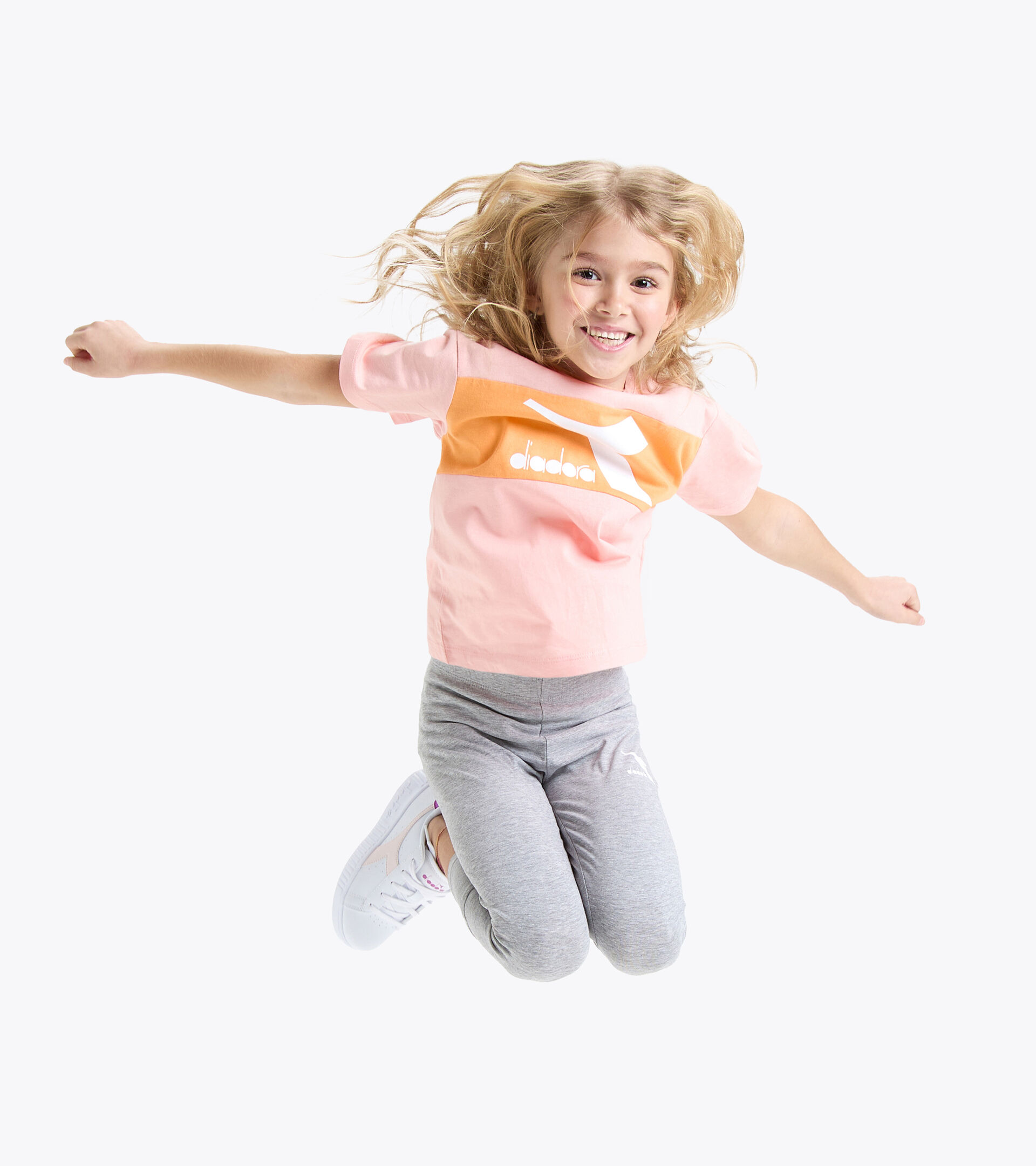 Leggings - Girls JG.LEGGINGS BOUNCE LIGHT MIDDLE GRAY MELANGE - Diadora